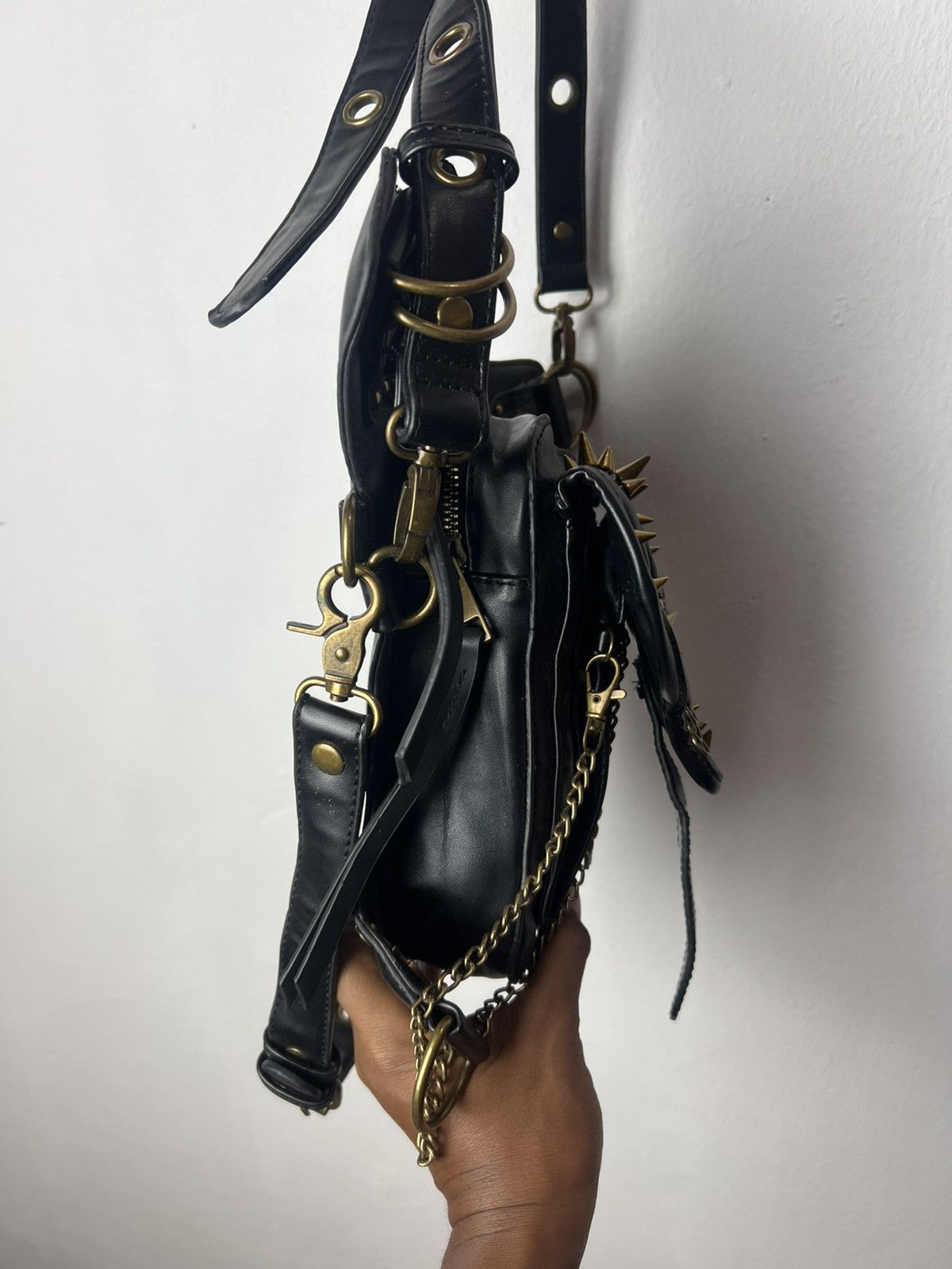 KMRii Steampunk Studded KMRii Style Leather Shoulder Bag Size ONE SIZE - 8 Thumbnail
