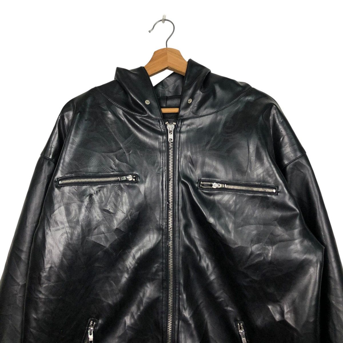 Hysteric Glamour 🔥VINTAGE BIKER LEATHER JACKET HOODIE PEACE MAKER Size US L / EU 52-54 / 3 - 4 Thumbnail