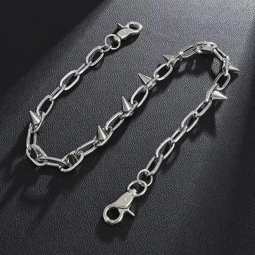 Jewelry Hip Hop Rivert Pants Chain in Silver, Men's