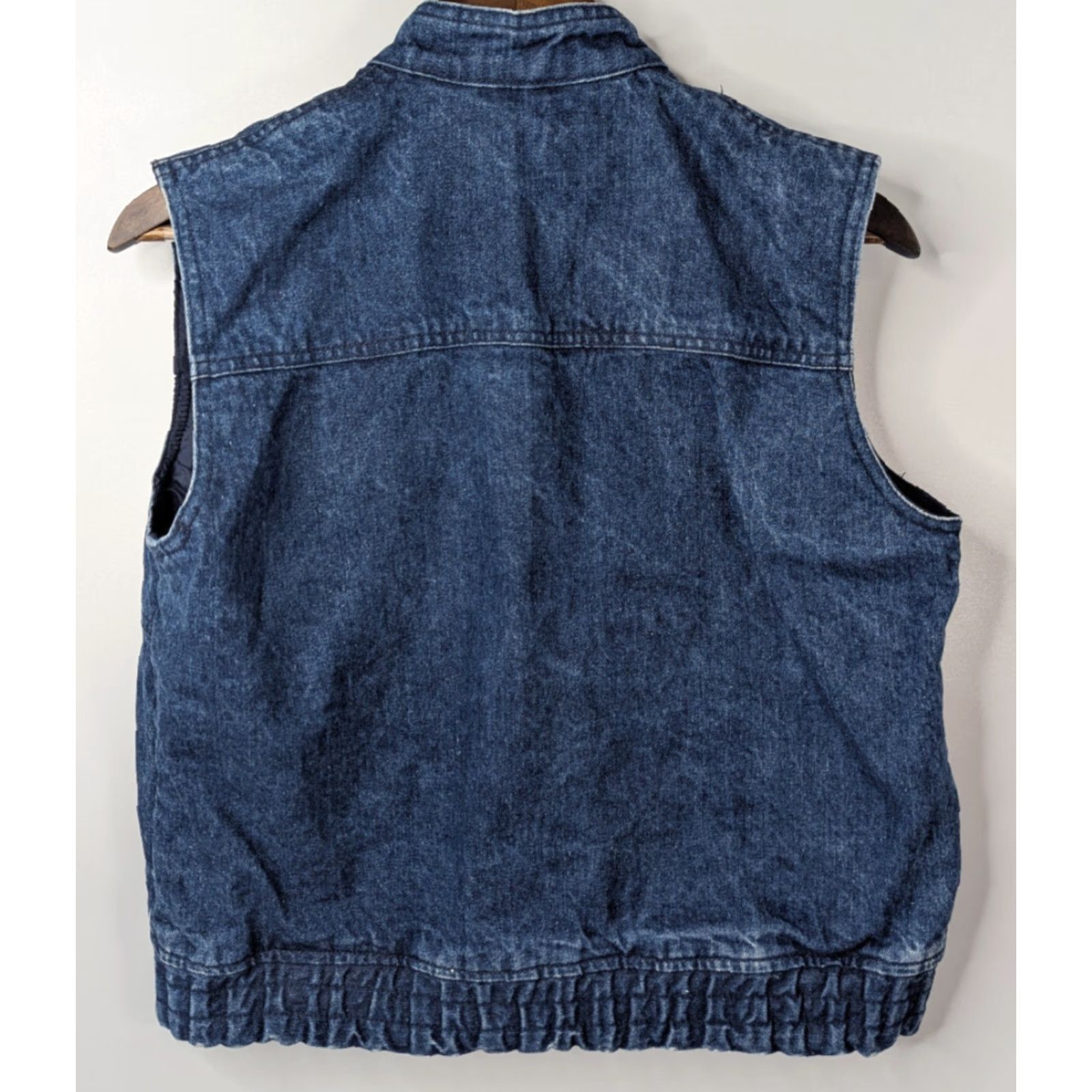 Lee VINTAGE Nuggets Lee Golden Nugget Women's M Cropped Jean Vest Jacket Denim Blue Cotton Nylon Lining Retro Style Women’s Jacket Vest Short Jacket Size 32" / US 10 / IT 46 - 3 Thumbnail