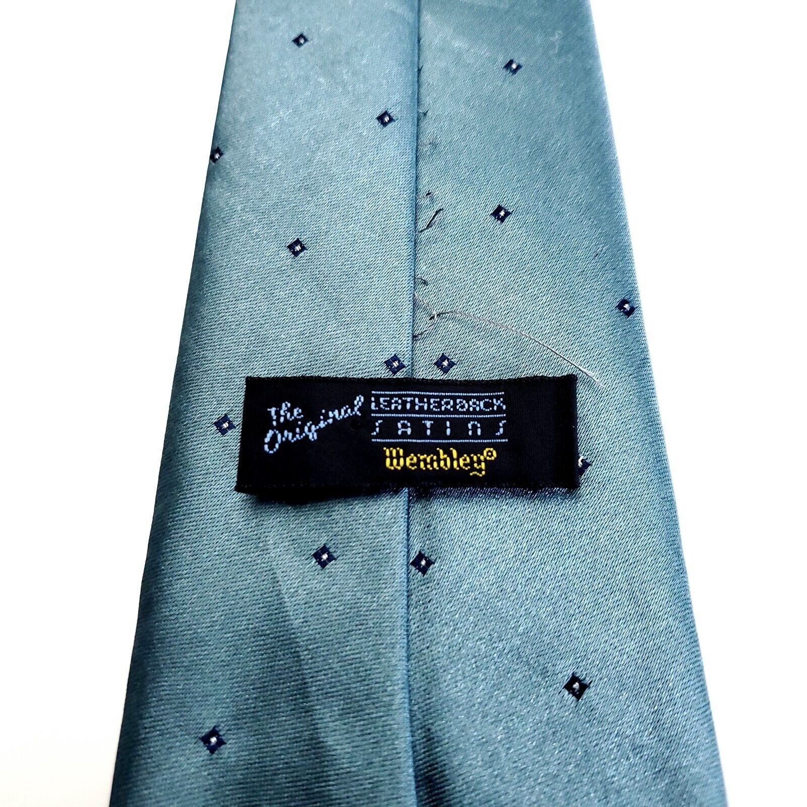 Other Wembley Vintage Satin Green Geometric Print Silk Tie Size ONE SIZE - 3 Thumbnail
