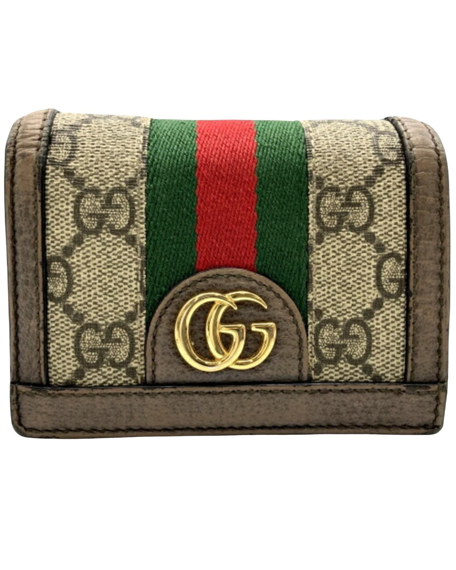 image of Gucci Canvas Wallet With Practical Elegance in Brown, Women's