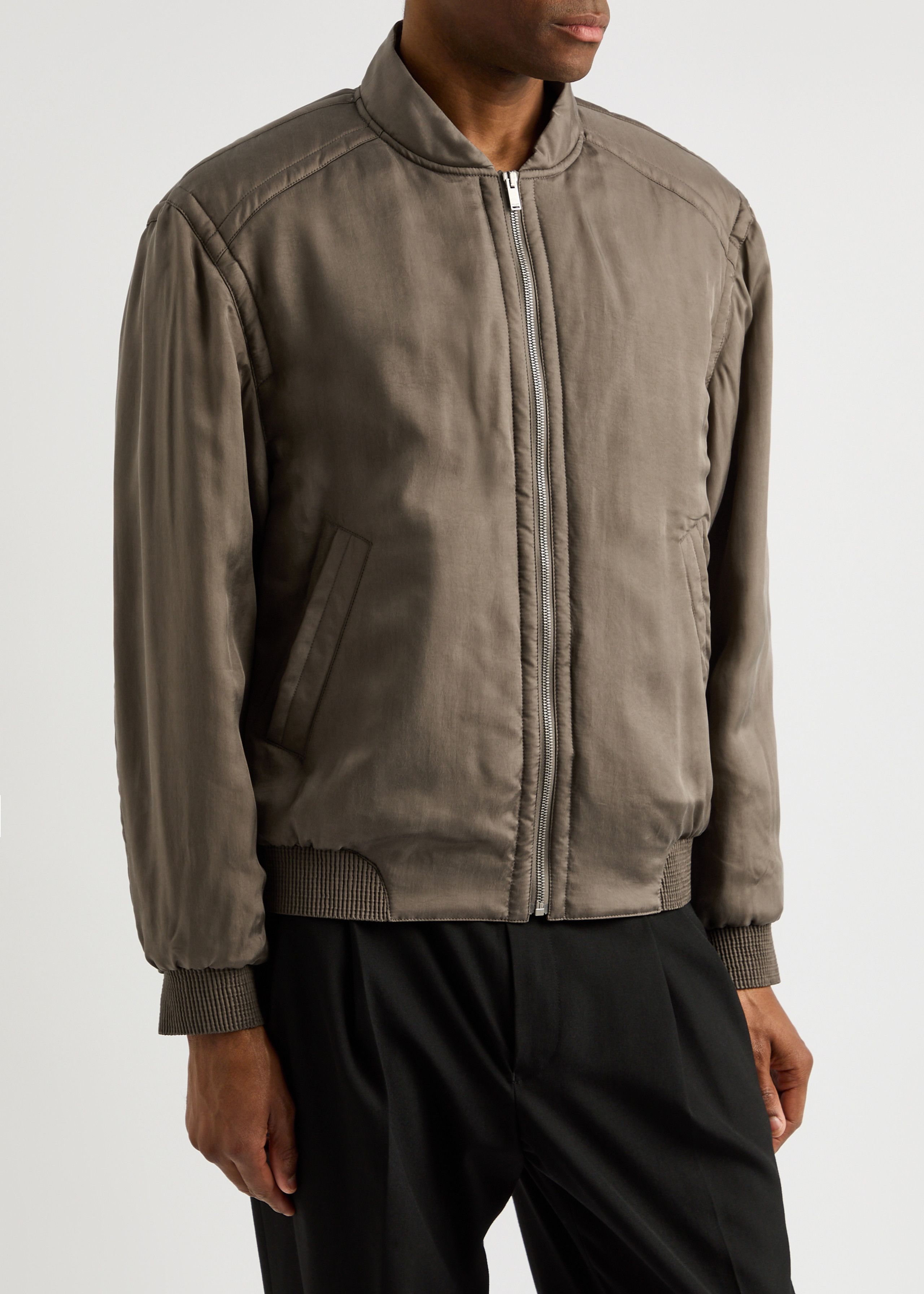 Yves Saint Laurent size L (50) - Saint Laurent Zp-Up Teddy Satin Bomber Jacket Size US L / EU 52-54 / 3 - 3 Thumbnail