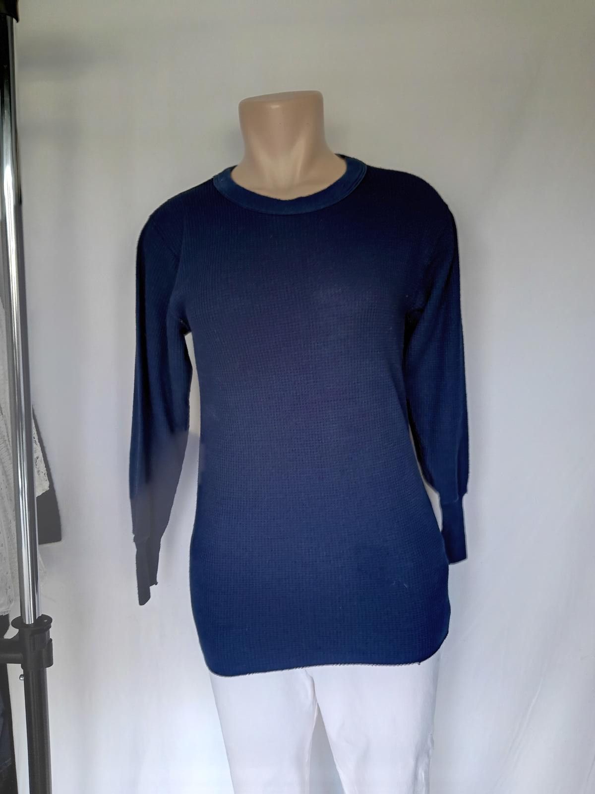 Designer BVD Navy Blue Long-Sleeve Ribbed Knit Top Size L / US 10 / IT 46 - 1 Thumbnail