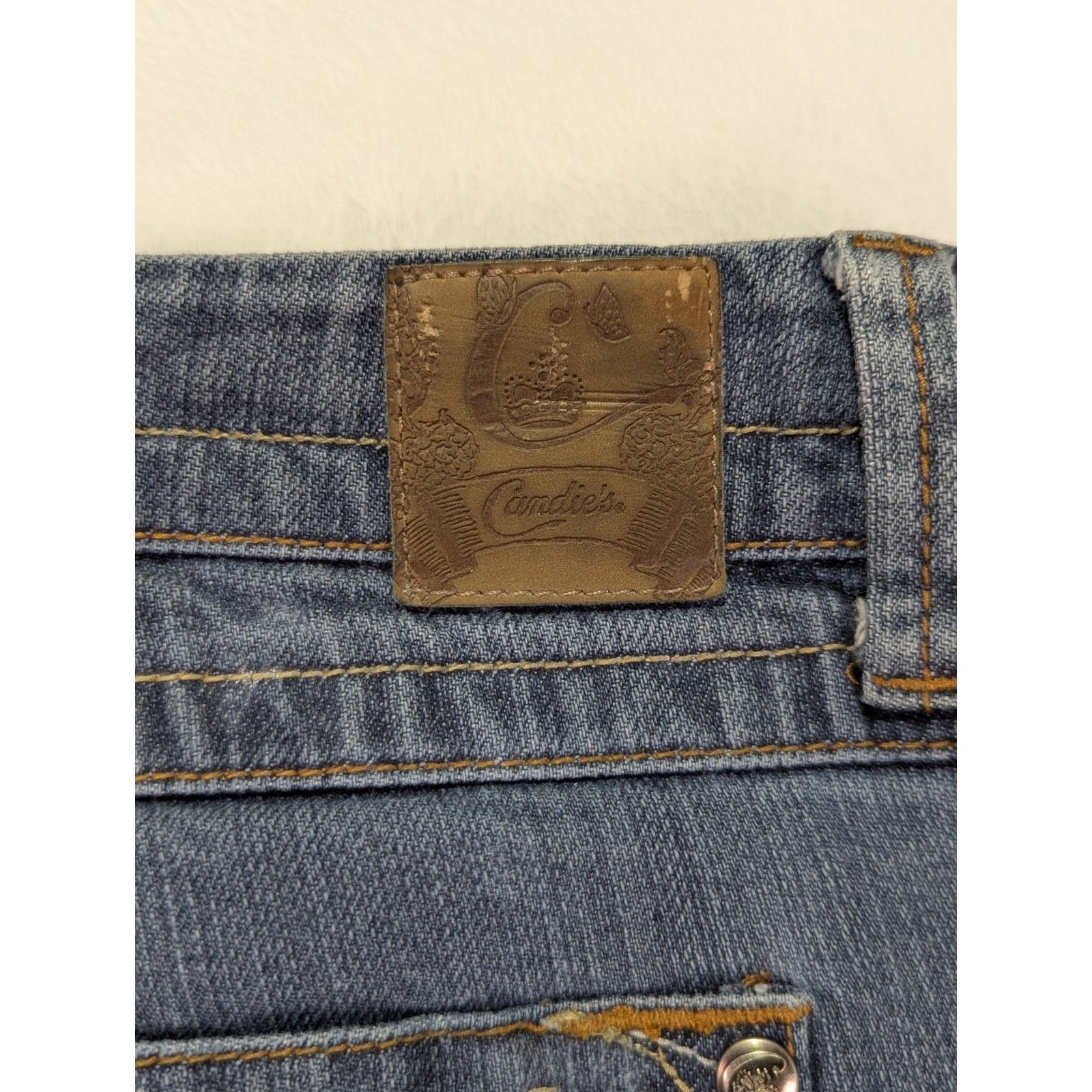 Other Vtg Candie's Y2K Embroidered Distressed Straight Jeans Sz 9 Size 33" - 15 Thumbnail