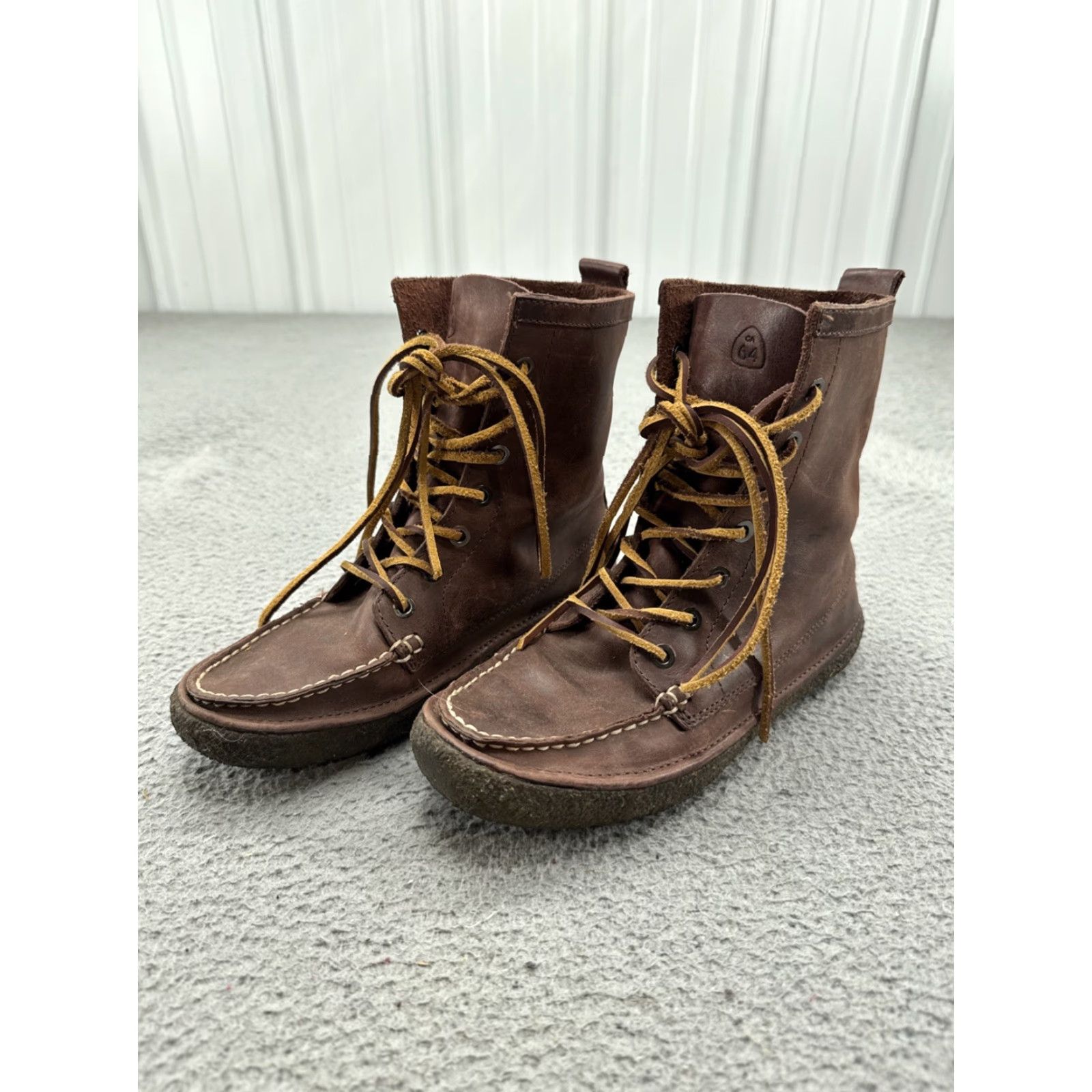 SeaVees VINTAGE SeaVees Women's 7 Eye Trail Boots Size 7 Walnut Leather Lace Up Desert Boot Ankle 7 Eye Size US 7 / IT 37 - 2 Thumbnail