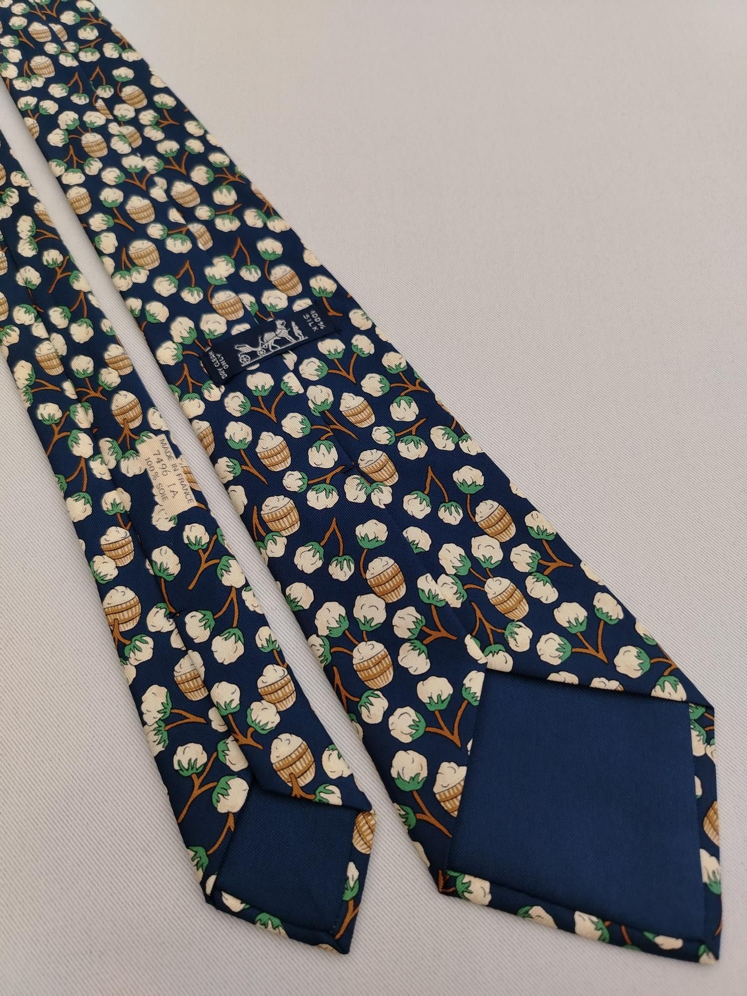 Hermes Hermes Paris 7496 IA Silk Designer Necktie Cotton Theme Tie Size ONE SIZE - 5 Thumbnail
