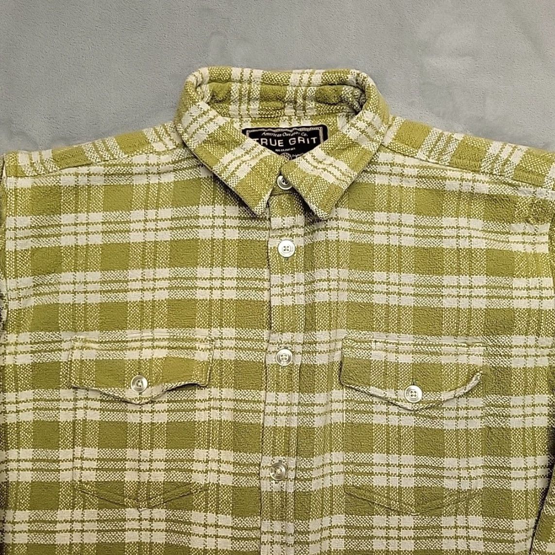 Vintage VINTAGE True Grit Shirt Men L Green Plaid Soft Thick Brushed Flannel Outdoor Classic Button-Up Casual Cotton 100% (not allowed extra words) Size US L / EU 52-54 / 3 - 3 Thumbnail