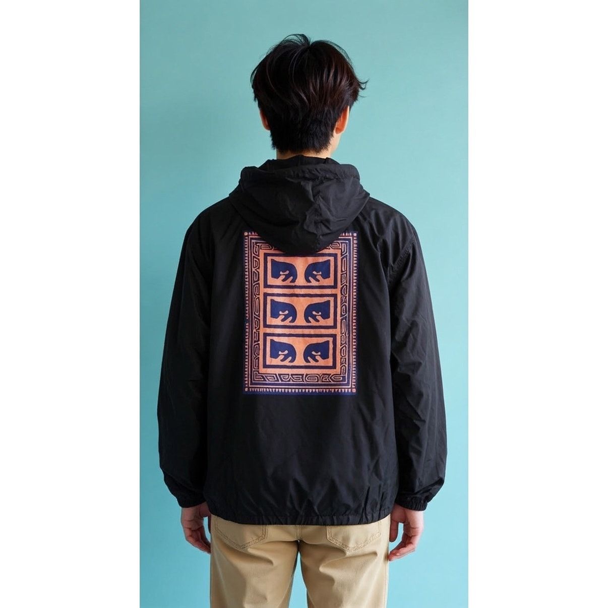 Obey OBEY Worldwide Windbreaker Jacket Men's XS Black Hooded Snap Size US XS / EU 42 / 0 - 1 Thumbnail