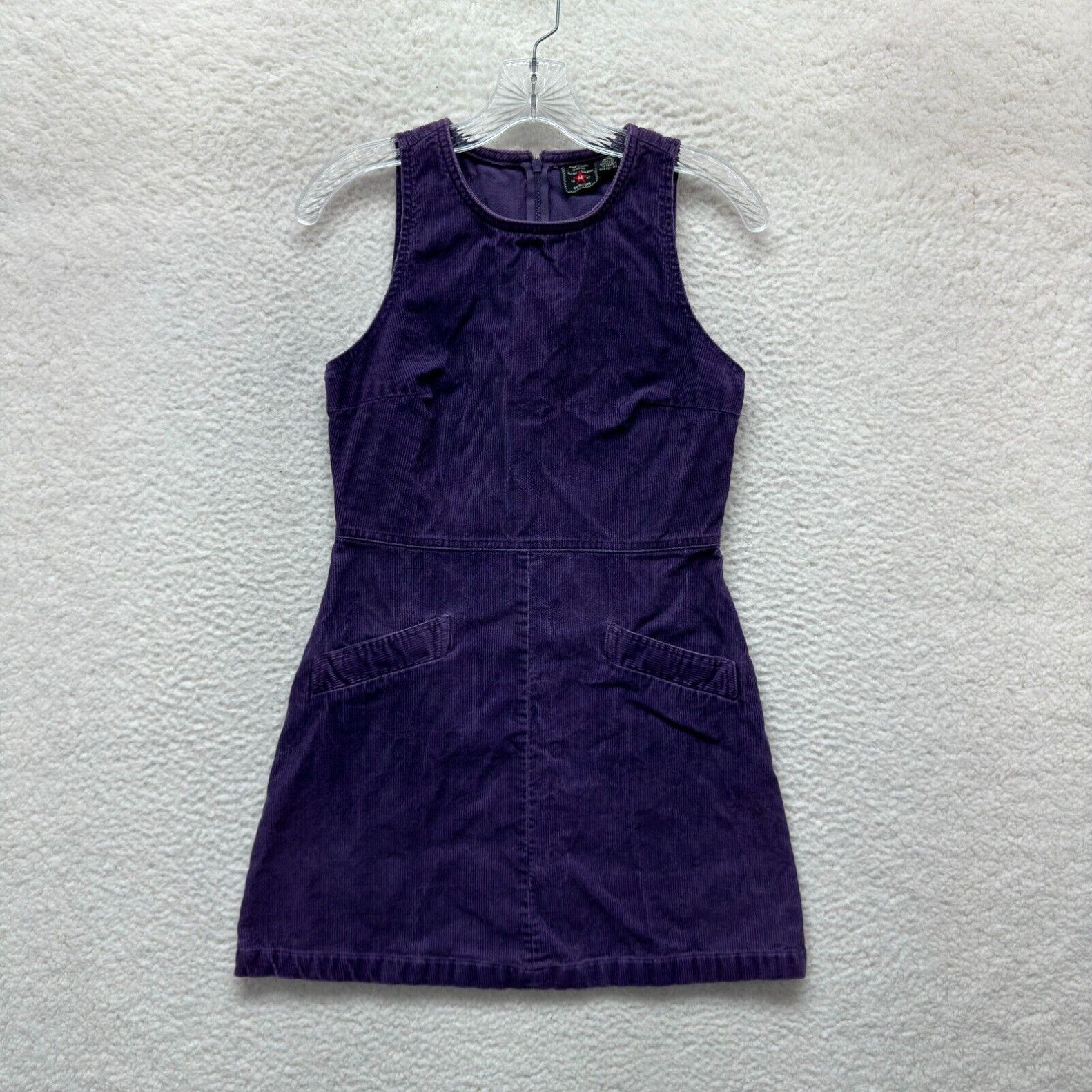 image of American Eagle Outfitters Y2K Vintage American Eagle Corduroy Mini Dress 2 S Small Purple Pockets 7