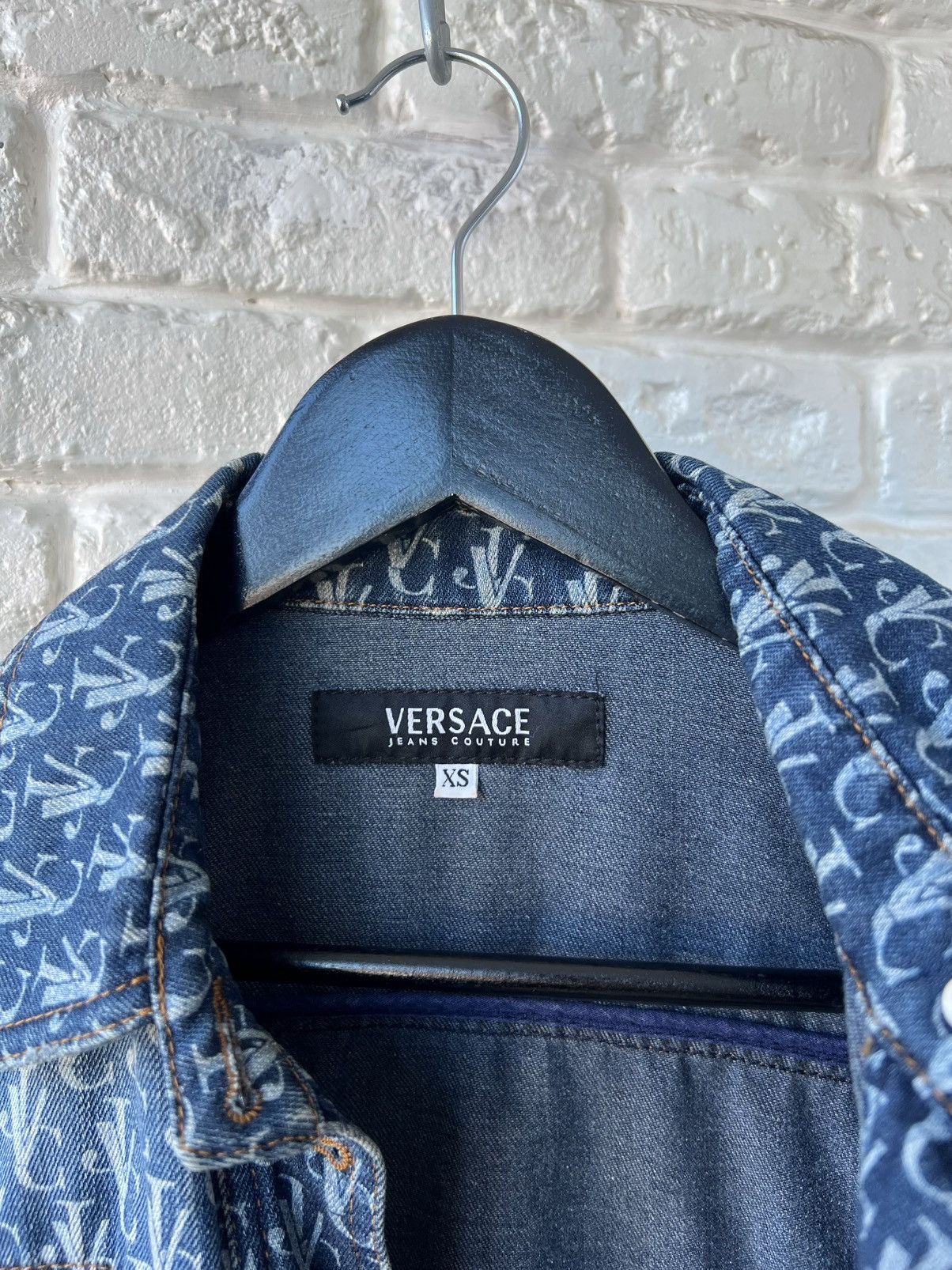 Versace Versace Monogram Logo Denim Blue Jacket Size XS / US 0-2 / IT 36-38 - 4 Thumbnail