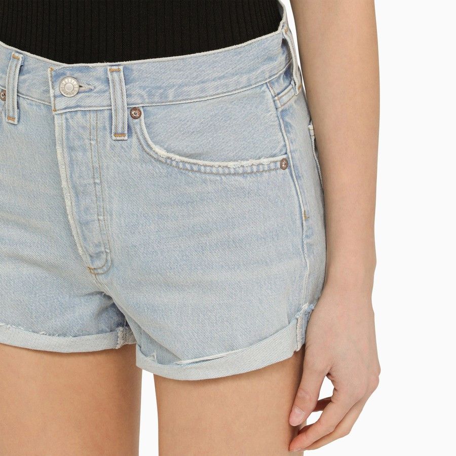 Agolde o1d2blof0724 Denim Shorts in Light Blue Size 27" / US 4 / IT 40 - 5 Thumbnail
