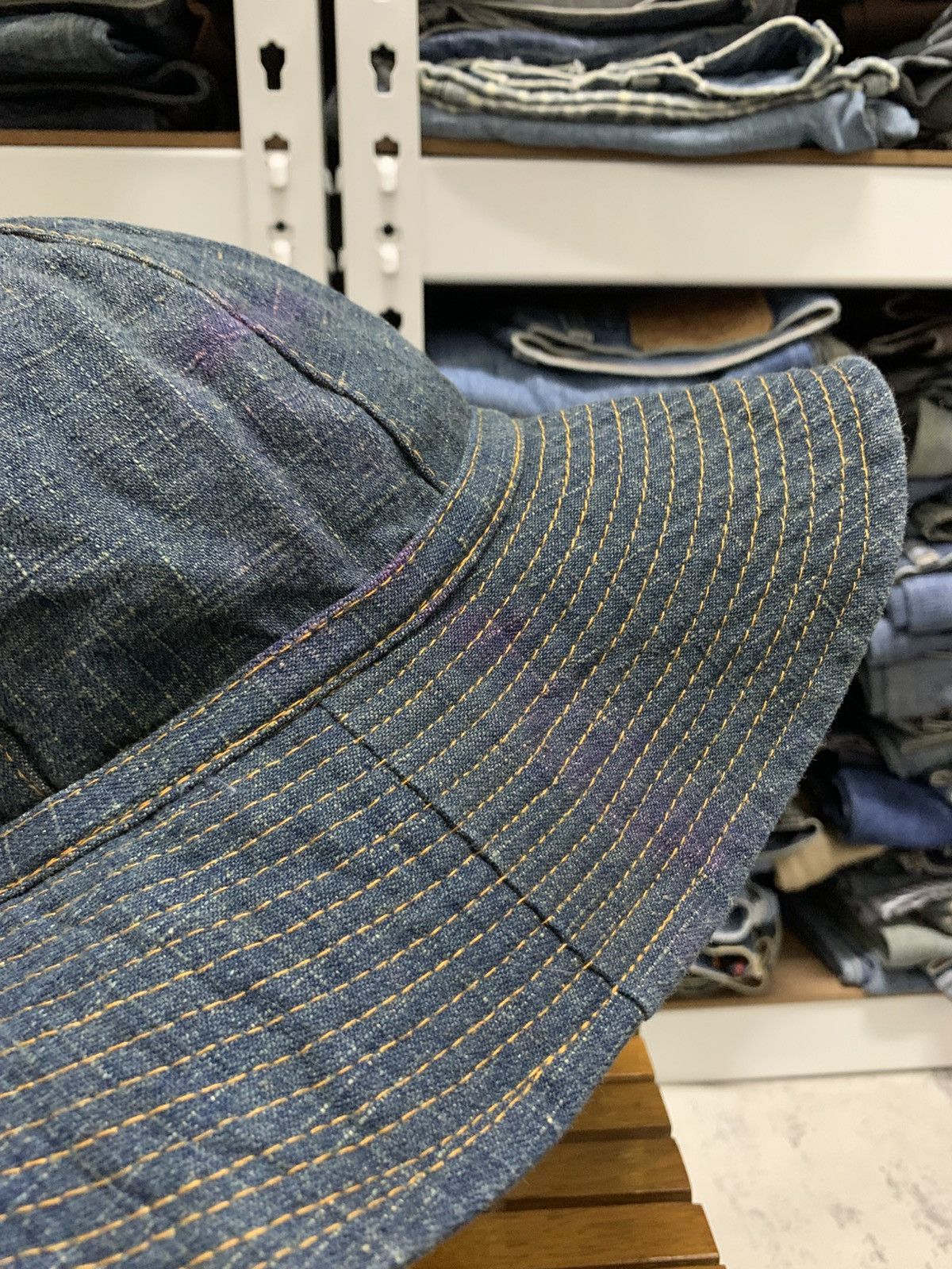 Japanese Brand Dorfman Pacific Denim Bucket Hats Wide Brim Size ONE SIZE - 6 Thumbnail