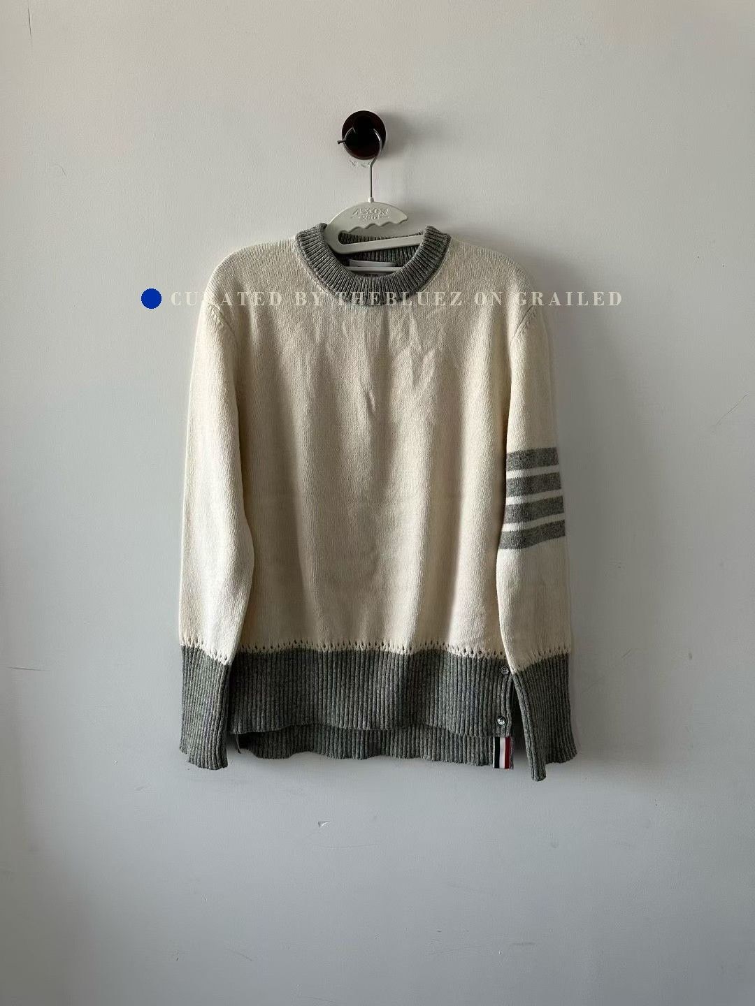 Thom Browne Thom Browne Gray White Wool Sweater Size US XS / EU 42 / 0 - 1 Thumbnail