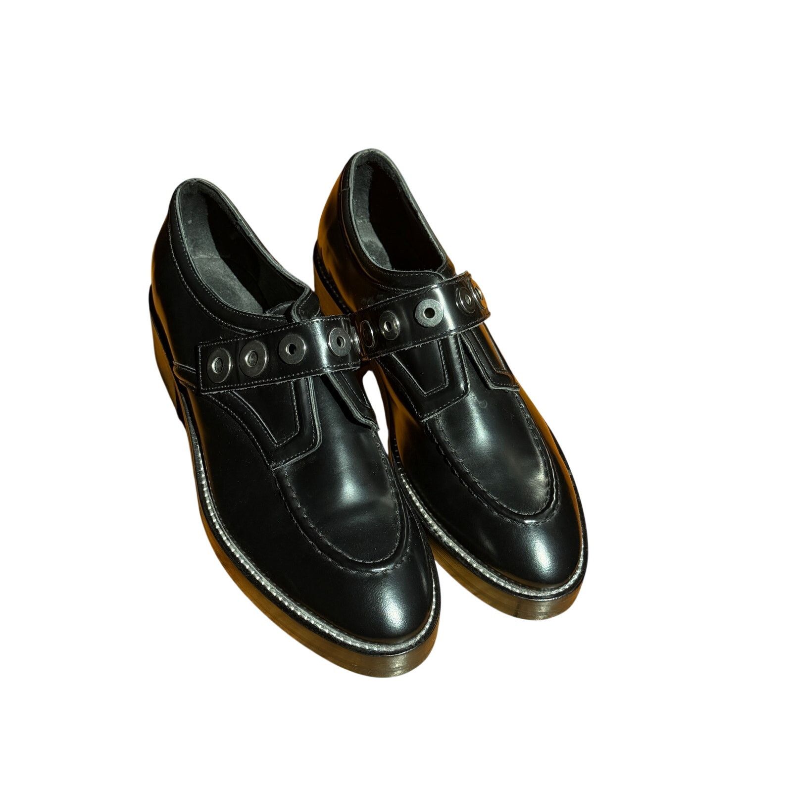 Sandro Sandro Black Loafers w/ Studded Strap and Buckle Fastening Size US 8.5 / IT 38.5 - 1 Thumbnail