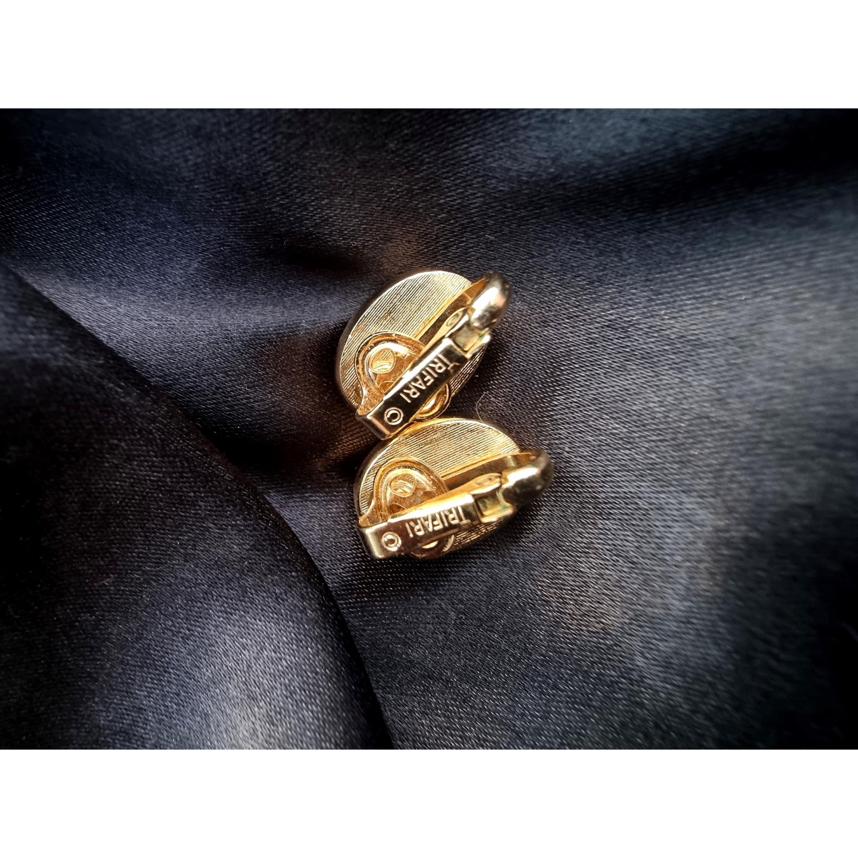 Other Vintage CROWN TRIFARI 1960s Gold Toned Orange and Ivory Came Size ONE SIZE - 9 Thumbnail