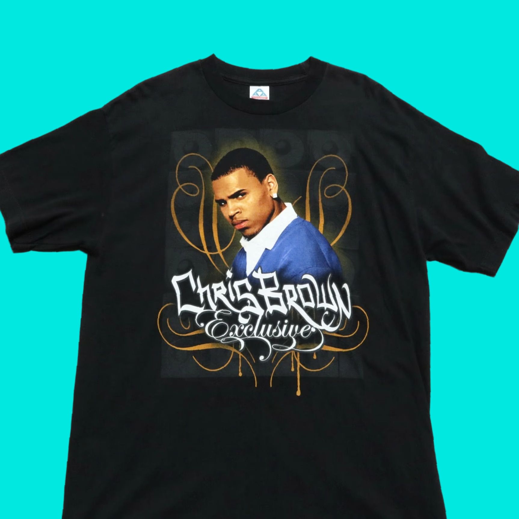 AAA Vintage Chris Brown Exclusive Shirt L Black Tee Men XS? Size US L / EU 52-54 / 3 - 1 Thumbnail