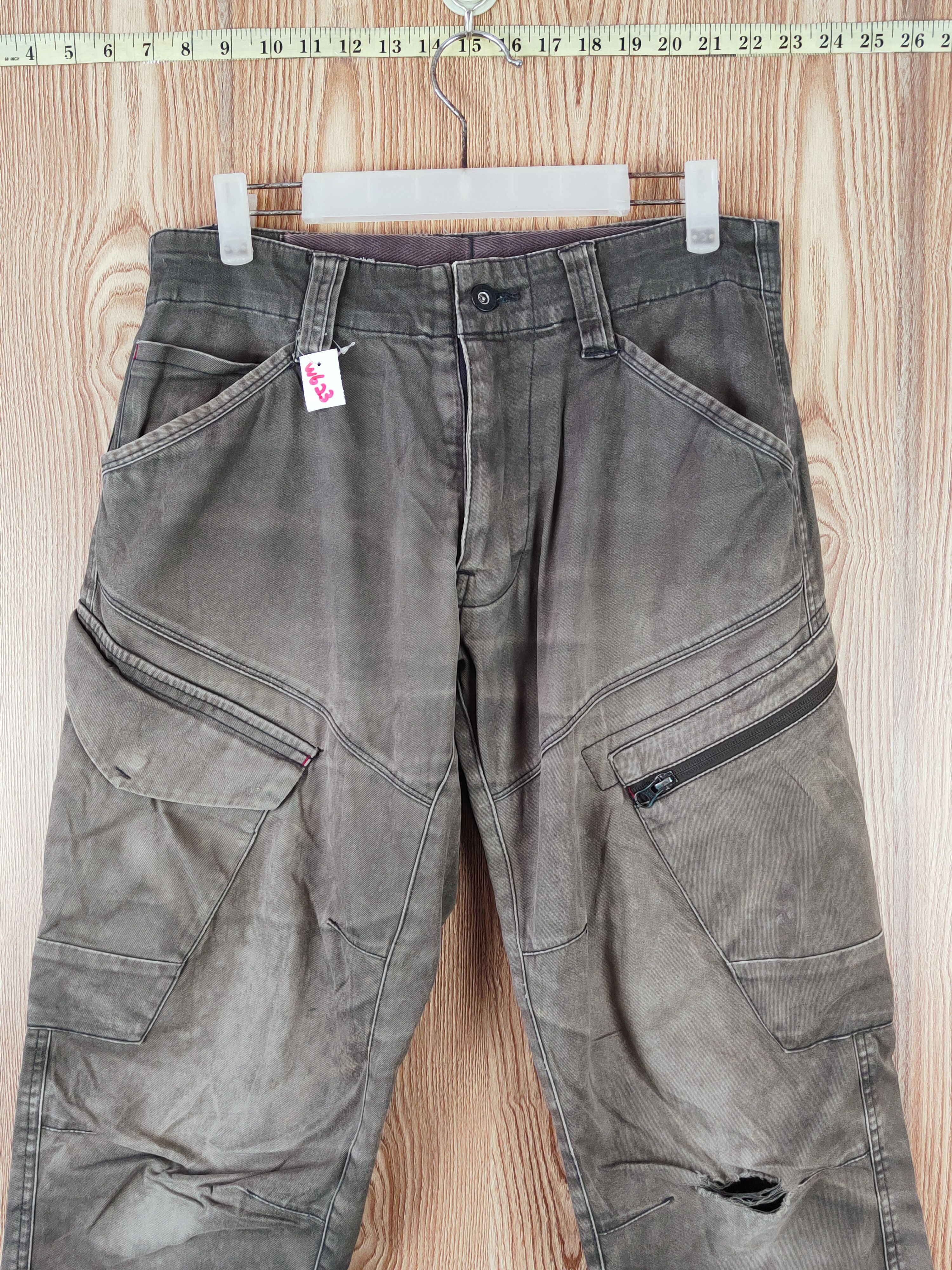 Japanese Brand Xebec Dark Gray Faded Multipocket Tactical Cargo Pants #W623 Size US 31 - 2 Thumbnail