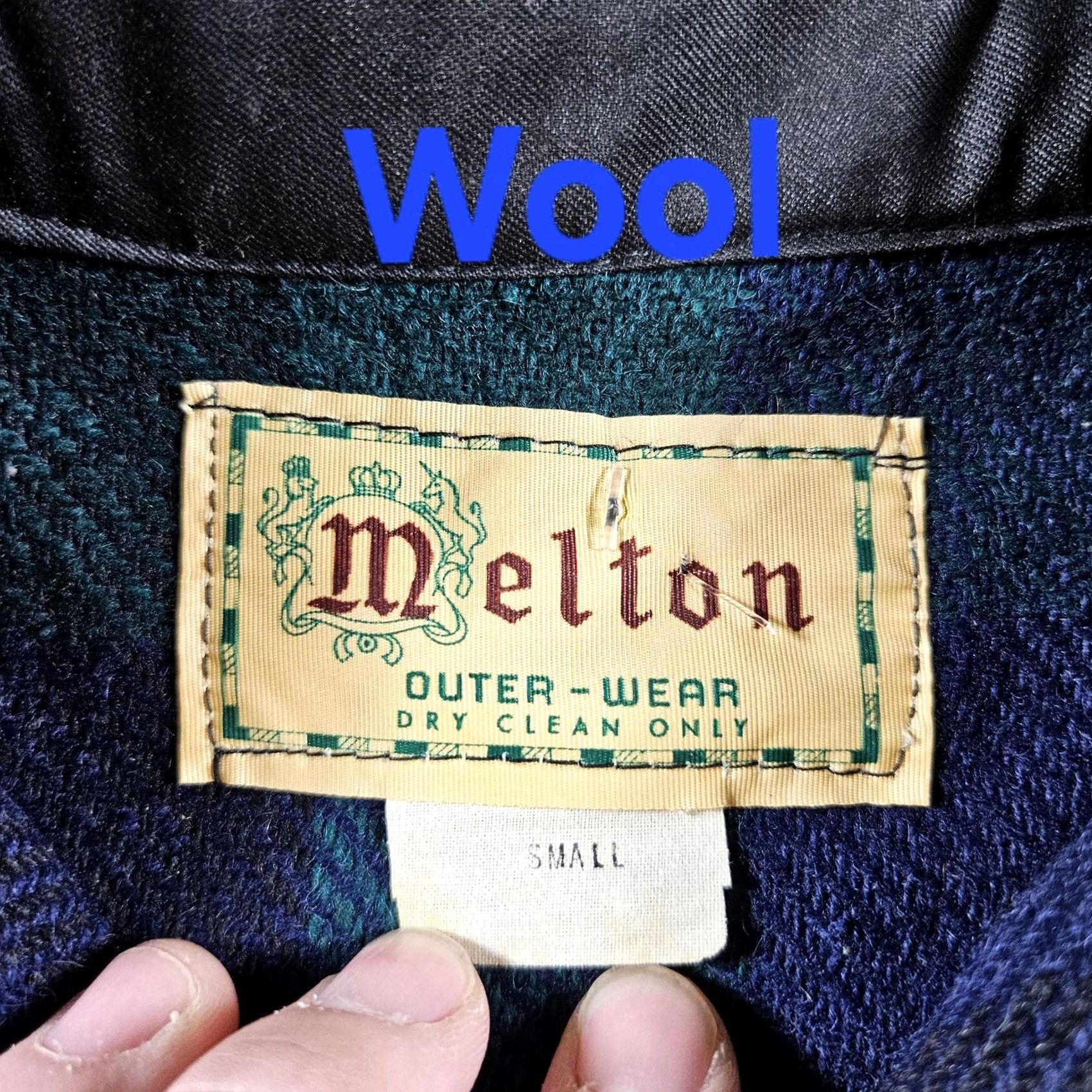 Vintage VINTAGE Melton Shirt Jacket Mens Small Green Blue Plaid Wool Workwear 60s Size US S / EU 44-46 / 1 - 4 Thumbnail