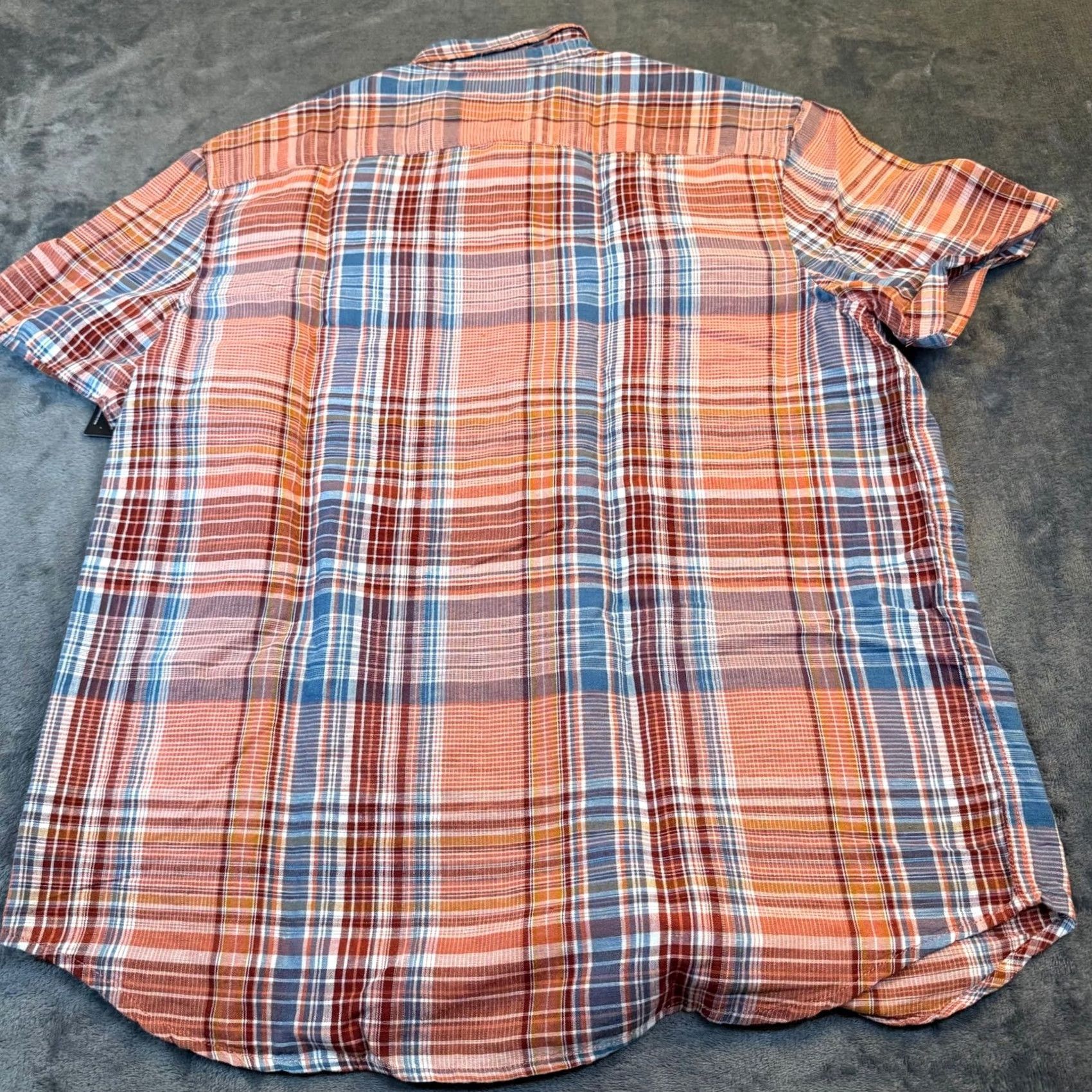 Lucky Brand Lucky Brand Shirt Mens Medium Orange Blue Plaid Linen Blend NWT Button-Up Classic Fit Casual Summer Multicolor Pocketed Mens Size US M / EU 48-50 / 2 - 6 Thumbnail