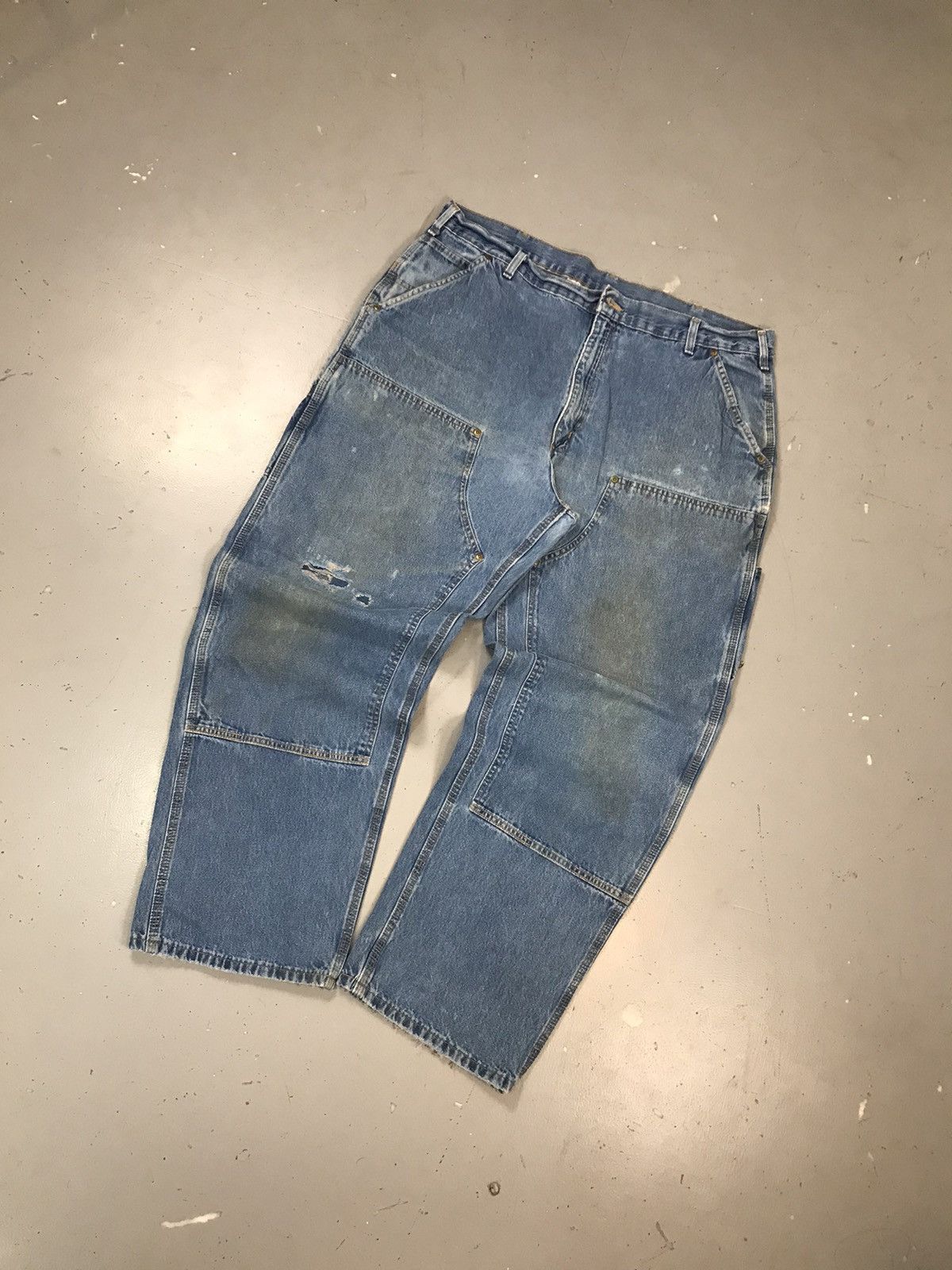 Carhartt × Vintage Vintage Carhartt B273 DST distressed double knee denim Size US 40 / EU 56 - 3 Thumbnail