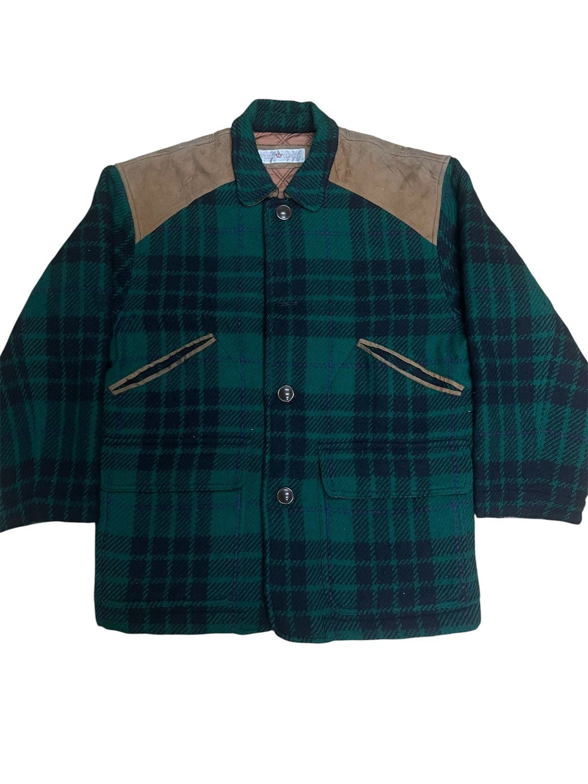 Vintage VINTAGE Webb Classic Plaid Jacket Suede Shoulder Japan Made Size US M / EU 48-50 / 2 - 1 Thumbnail