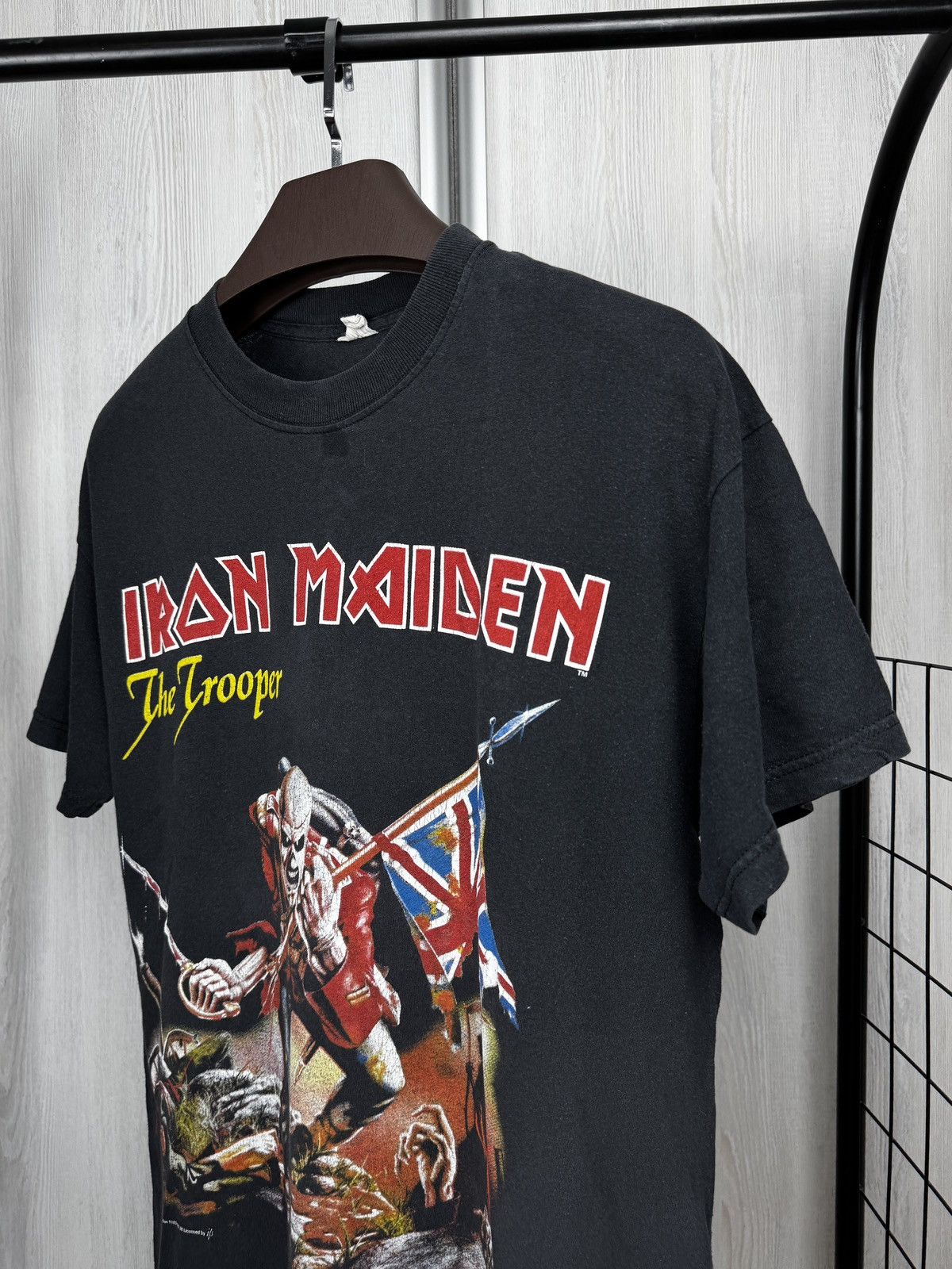 Fruit Of The Loom Vintage 1998 Iron Maiden The Trooper Black Band Tee size M-L Size US L / EU 52-54 / 3 - 5 Thumbnail