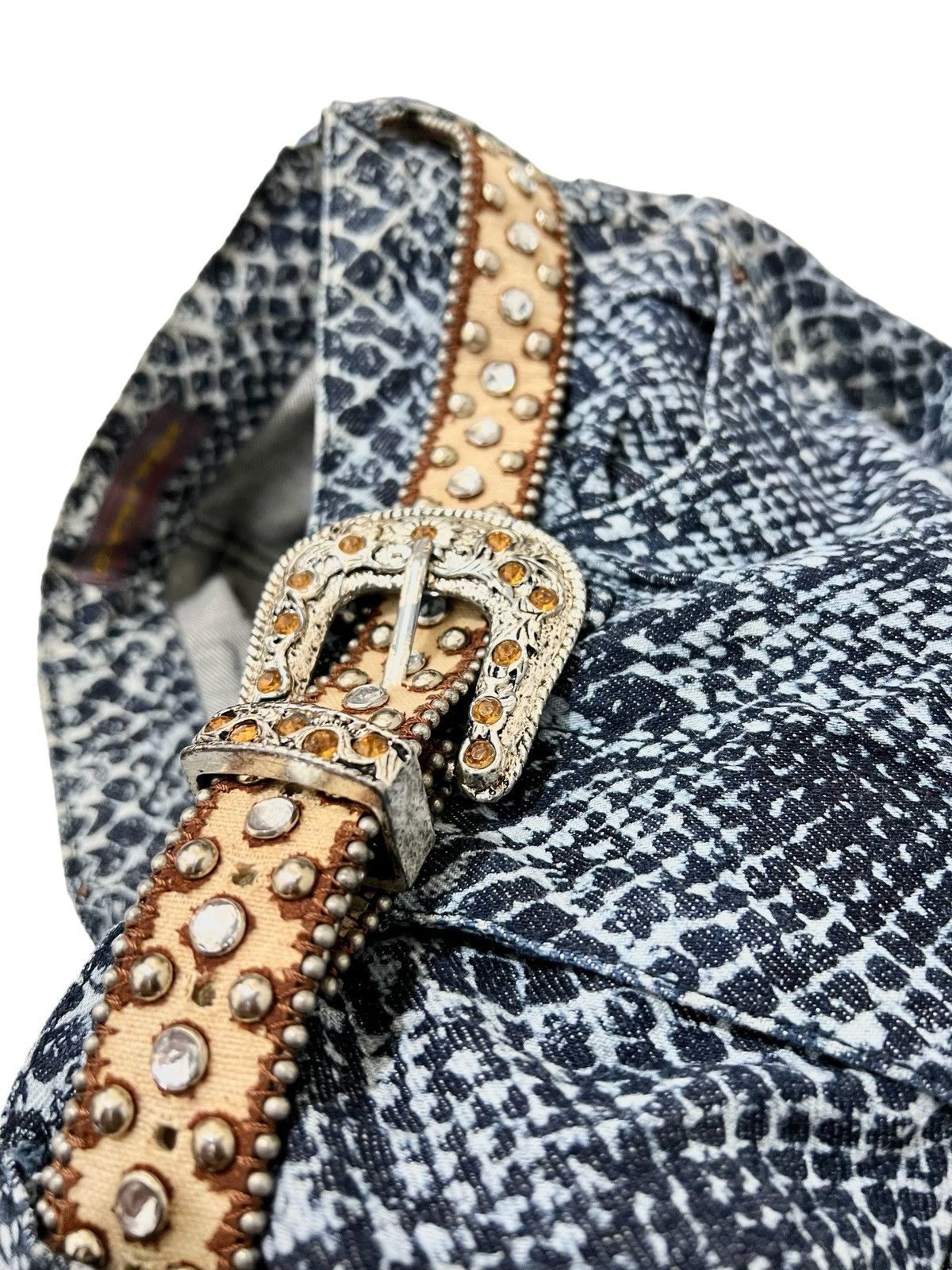 If Six Was Nine × Le Grande Bleu (L.G.B.) Y2k studed crystal distressed belt Size ONE SIZE - 5 Thumbnail