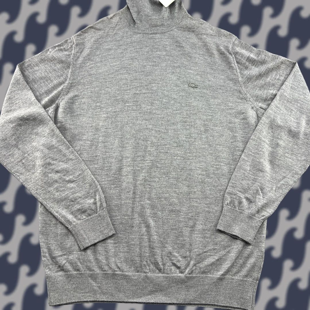 Lacoste Lacoste 100% Pure New Wool Jumper Mens 2XL Turtleneck Gray Pullover Woolmark Jumper Sweater Mens XXL Gray Woolmark Size US XXL / EU 58 / 5 - 1 Thumbnail