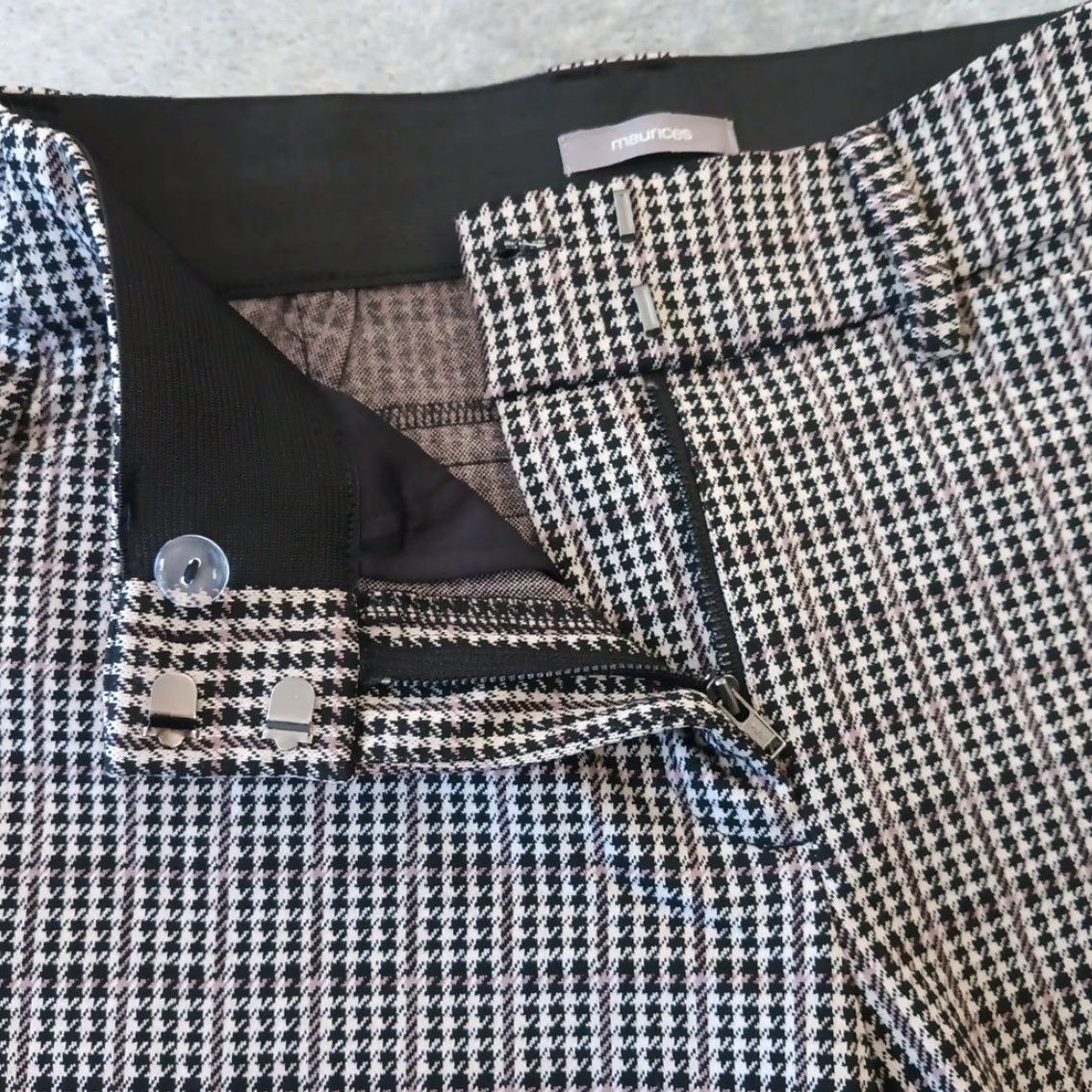 Vintage Maurices Dress Pants Womens XS Black Plaid Stretch Pockets 26x28 Mid Rise Straight 28 Inseam (Regular) Matches Size 26" / US 2 / IT 38 - 5 Thumbnail