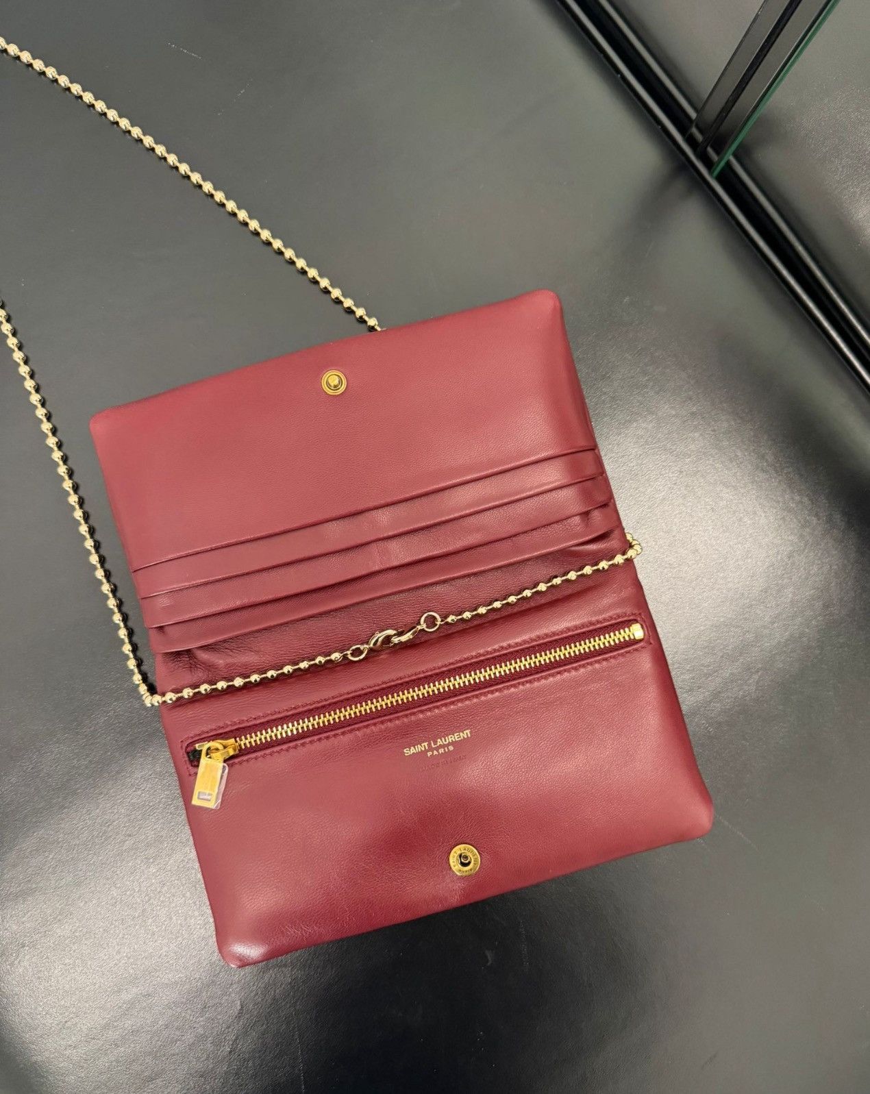 Saint Laurent Paris Calypso Large Wallet in Lambskin Size ONE SIZE - 3 Thumbnail