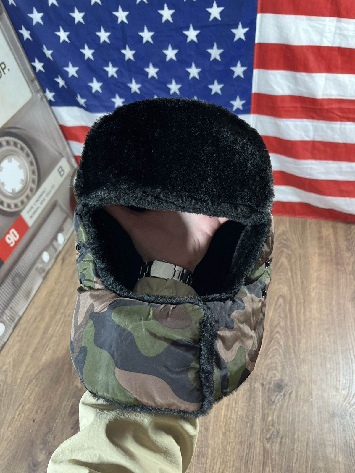 Japanese Brand Camouflage Balaclava Winter Hat Size ONE SIZE - 1 Thumbnail
