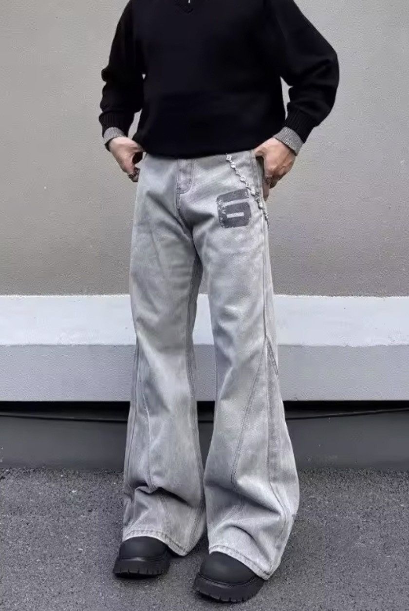 Jean Flare Jeans - Baggy Acid Wash Flared Denim Size US 26 / EU 42 - 1 Thumbnail