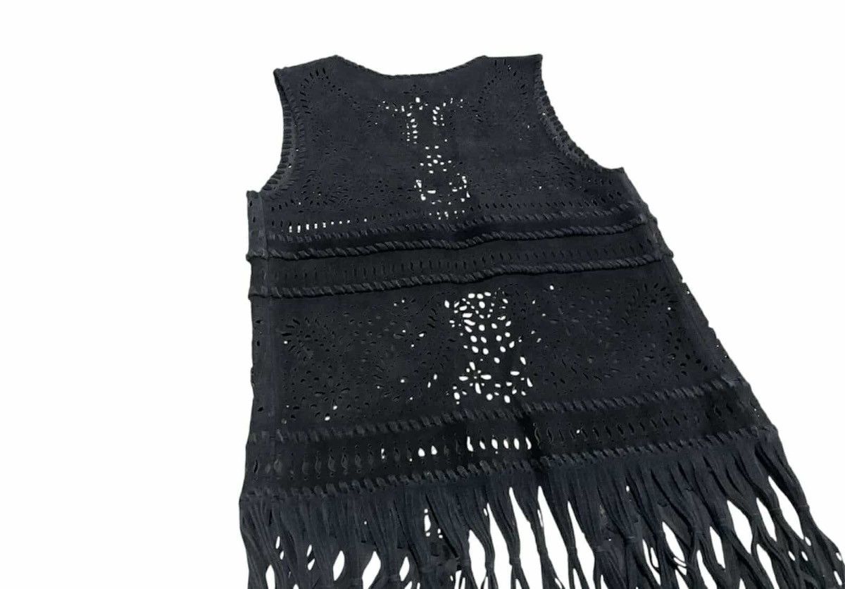 14th Addiction × Japanese Brand × Yasuyuki Ishii 🔥Rare Archived G.O.A Cowhide Leather Frayed Vest Perforated Size US M / EU 48-50 / 2 - 16 Thumbnail