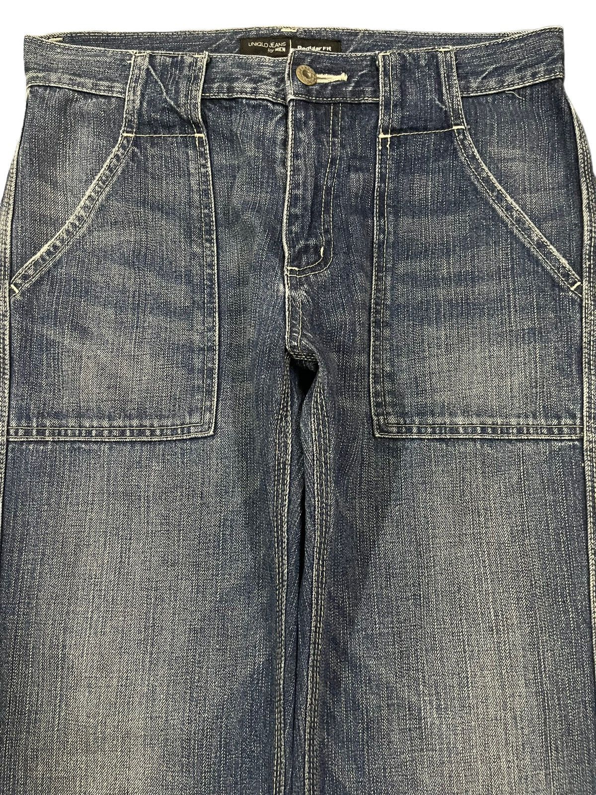 Uniqlo Vintage Japanese Uniqlo Blue Wash Style Loose Jeans Size US 31 - 3 Thumbnail