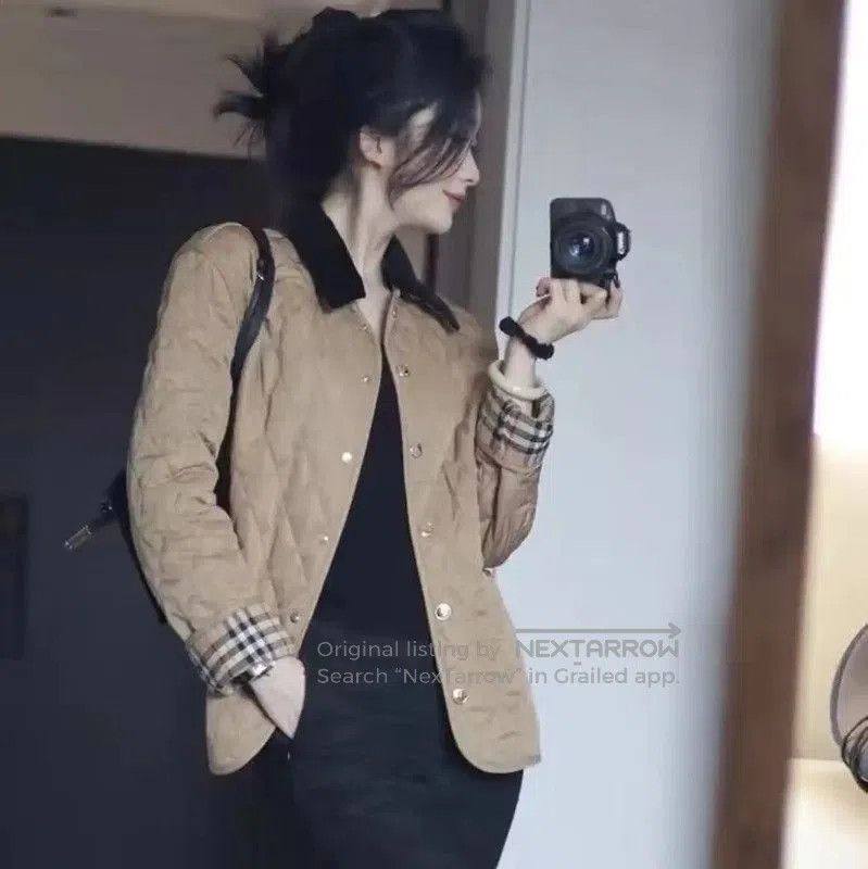 Burberry Burberry Women's Khaki Wool Cotton Jacket. Size XS / US 0-2 / IT 36-38 - 3 Thumbnail