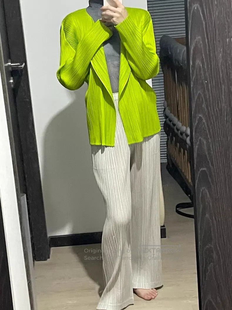 Issey Miyake Issey Miyake Fruit Green Cardigan Size XL / US 12-14 / IT 48-50 - 2 Thumbnail