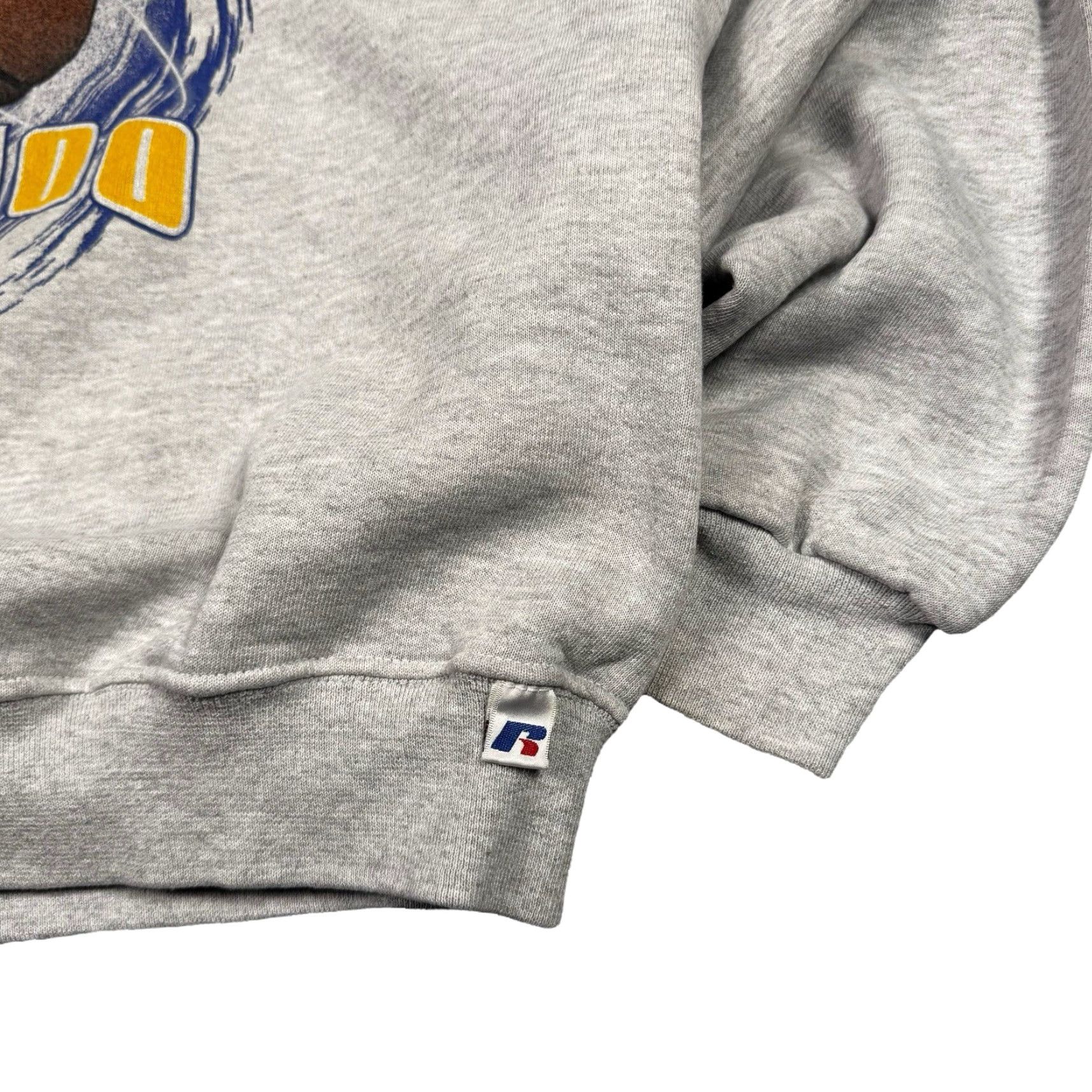 Russell Athletic VINTAGE Russell Sweatshirt Mens L Athletic 90s Y2K Fleece Basketball Crew Neck Gray Logo Folded/Regular Mens Size US L / EU 52-54 / 3 - 2 Thumbnail