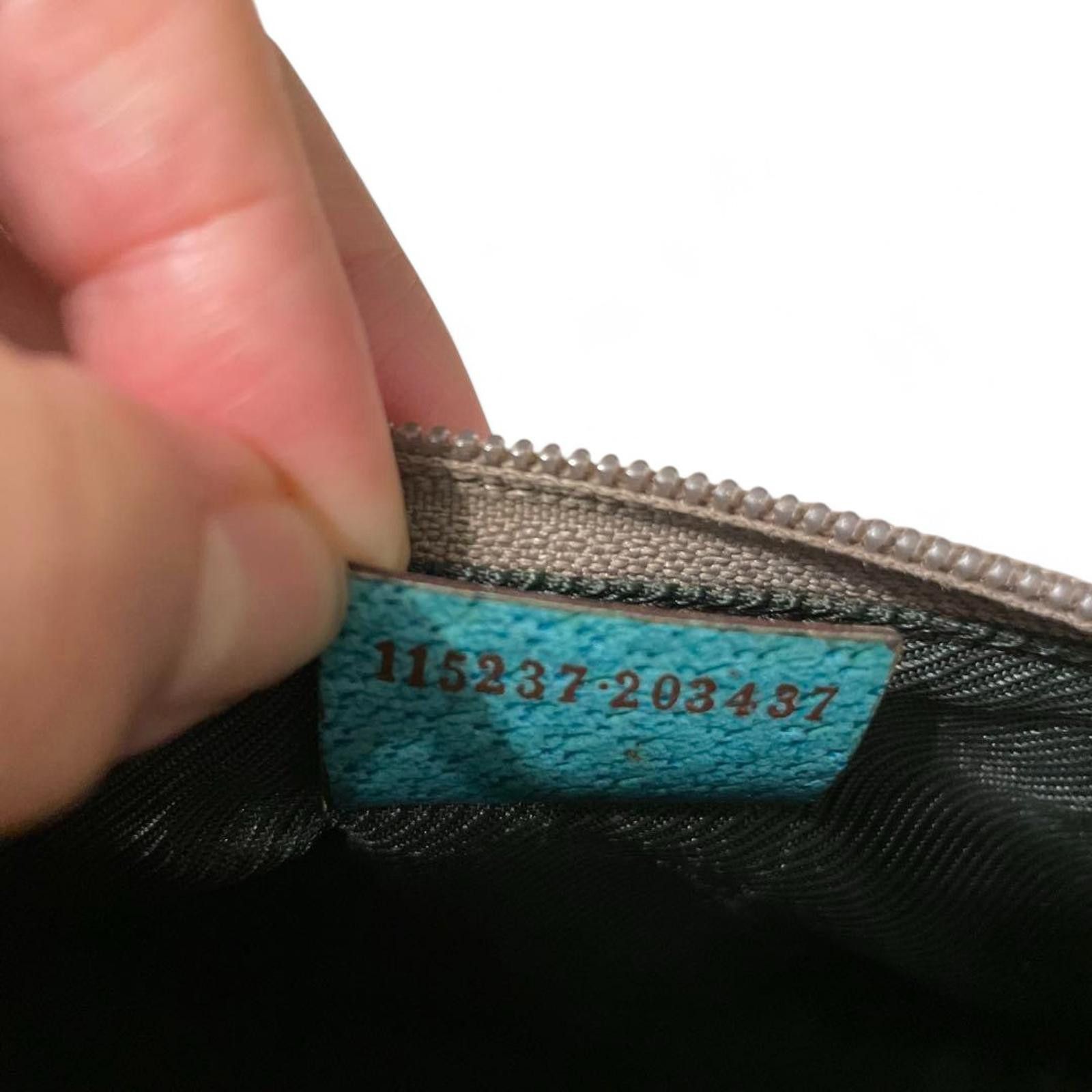 Gucci Gucci - Monogram Canvas Pouch with Turquoise Leather Trim Size ONE SIZE - 6 Thumbnail