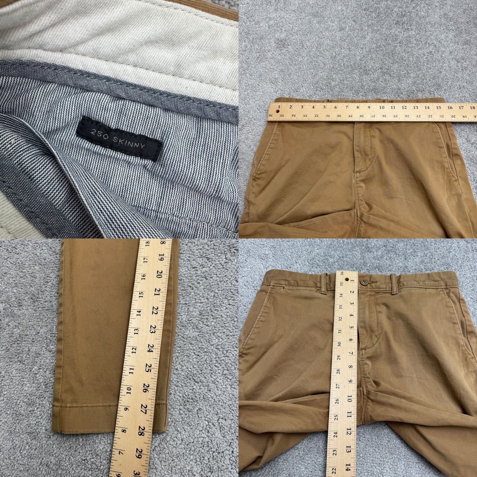 J.Crew J.CREW Mens Pants Chino Skinny Fit Stretch Khakis Brown Cotton Classic 30x30 Casual Workwear Size US 30 / EU 46 - 8 Thumbnail