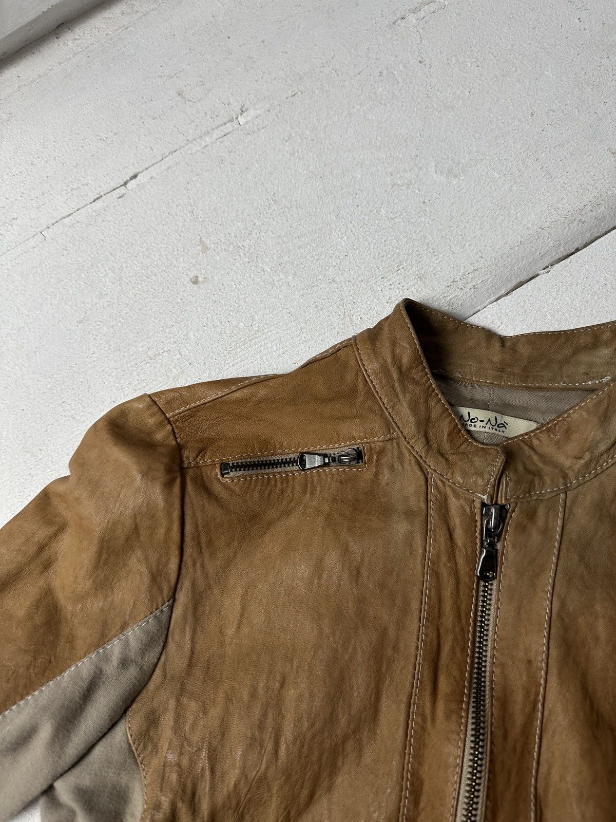 Other 🚨Y2K RICK OWENS TYPE DIRTY SLIM FIT ZIP LEATHER JACKET Size L / US 10 / IT 46 - 6 Thumbnail