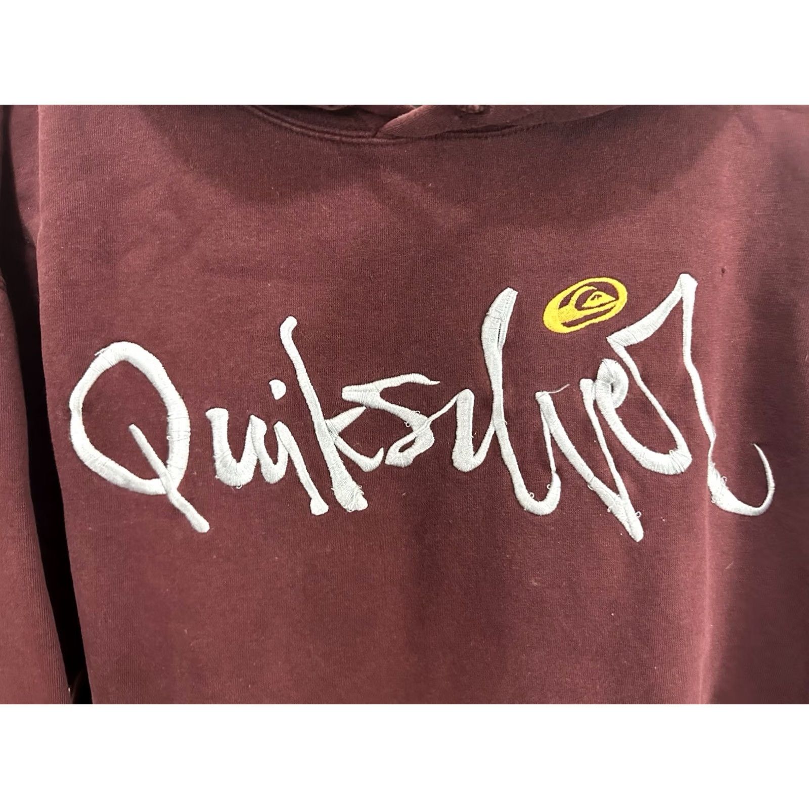 Quiksilver VINTAGE Quiksilver Hoodie Sweatshirt Maroon XL Y2K Surf Skate Faded Worn Distressed Mens Size US XL / EU 56 / 4 - 4 Thumbnail