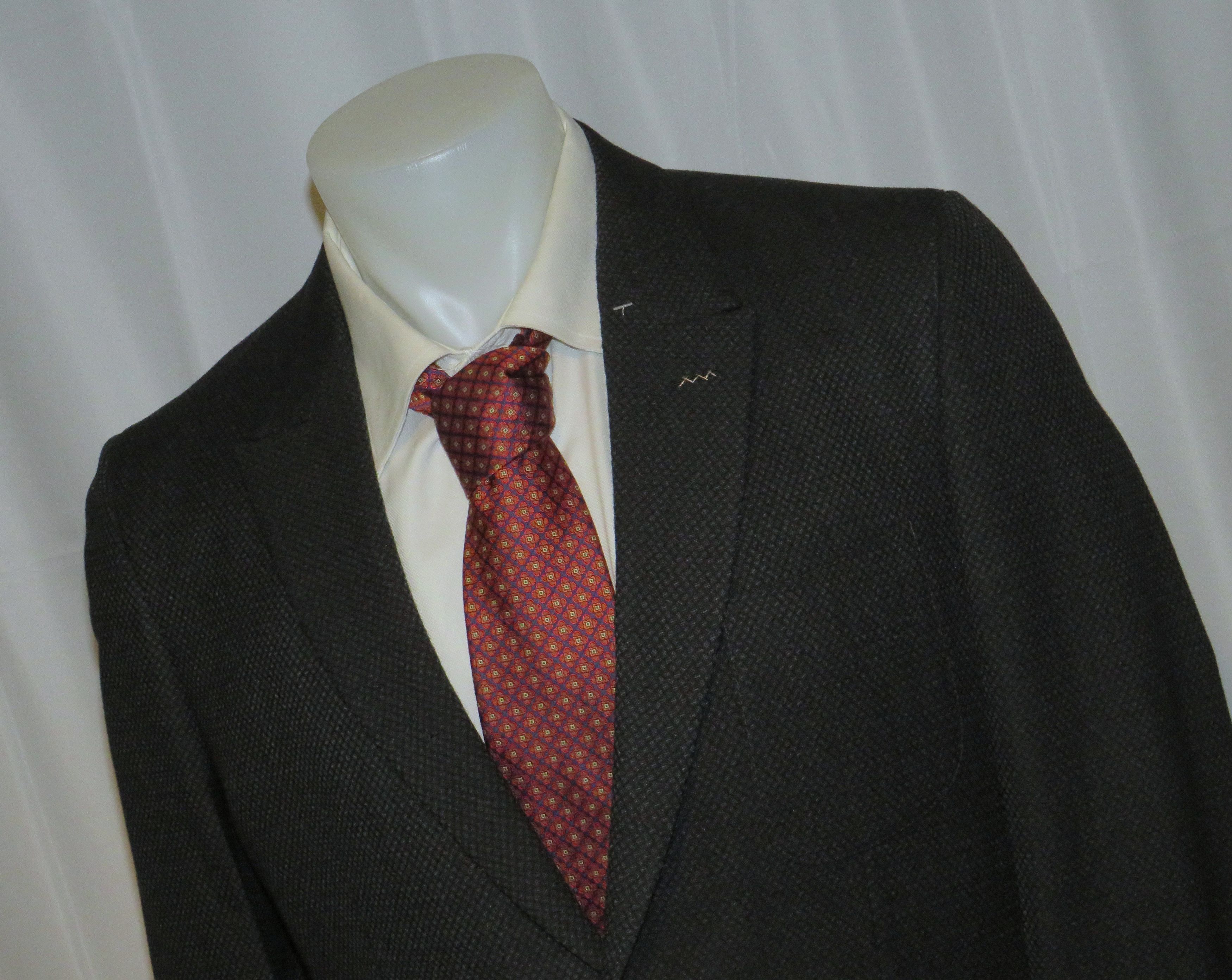 Ermenegildo Zegna Couture Dark Blue Geometric Two Button Sport Coat 42L NWT Size 42L - 6 Thumbnail