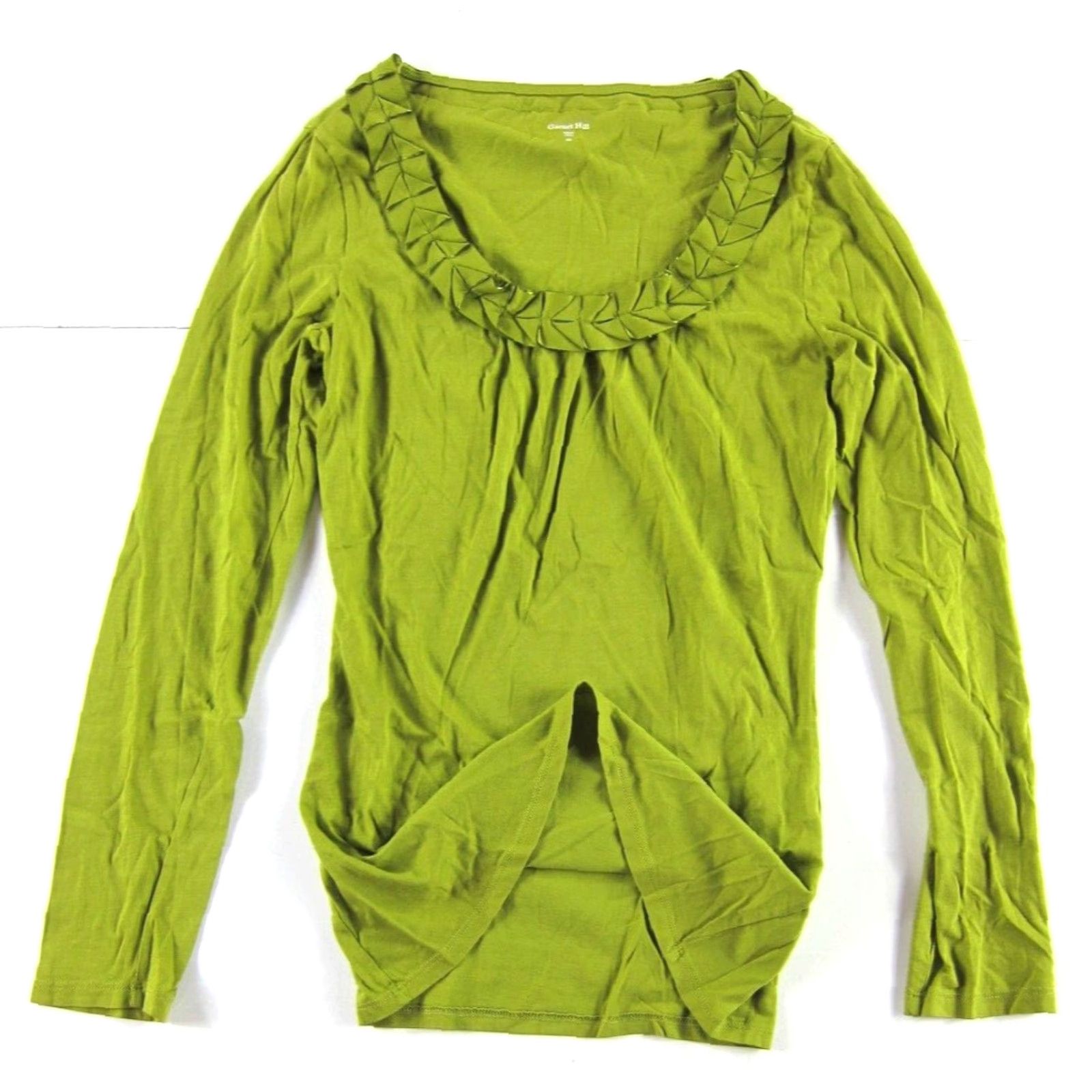 Vintage Garnet Hill Lime Green Cotton Long Sleeve Round Neck T-Shirt Blouse XS Size XS / US 0-2 / IT 36-38 - 5 Thumbnail