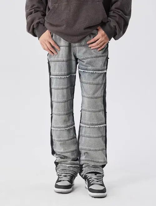 VIBE Vintage washed deconstructed layered raw edge rare jeans Size US 32 / EU 48 - 7 Thumbnail