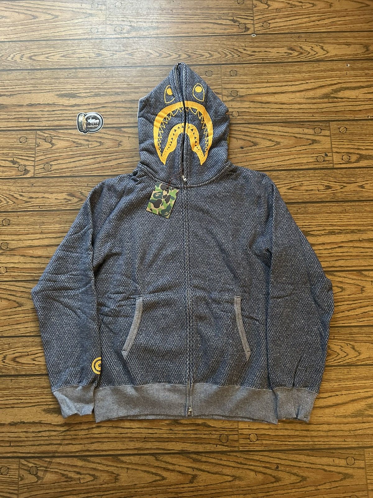 Bape NEW Bape Navy Knitted Shark Full Zip Hoodie Size US M / EU 48-50 / 2 - 1 Thumbnail