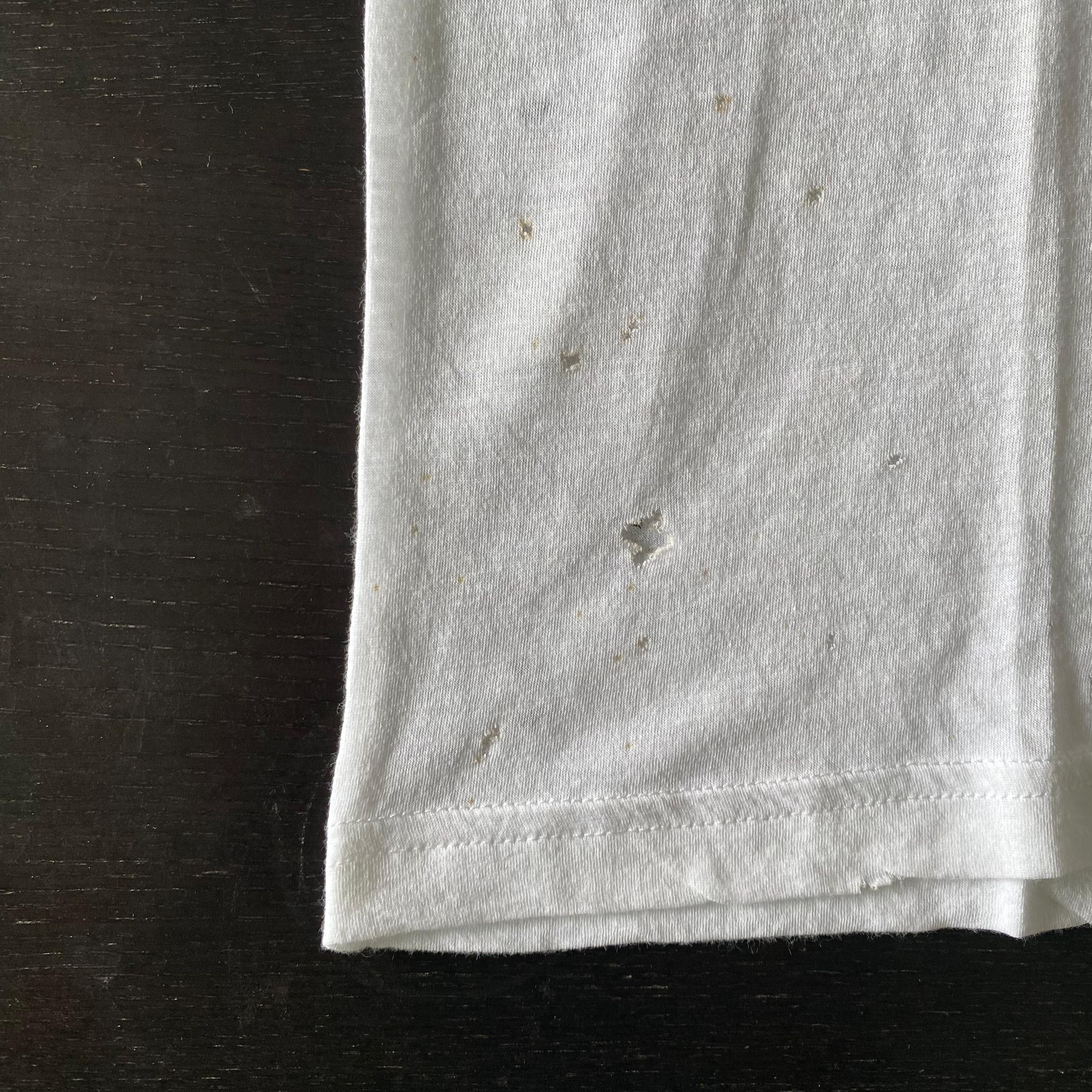Givenchy White Pima Cotton Distressed Logo T-Shirt Size US XS / EU 42 / 0 - 10 Thumbnail