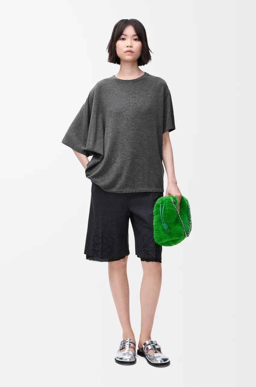Loewe o1loc1c0525 Draped T-Shirt In Viscose in Grey Size M / US 6-8 / IT 42-44 - 2 Thumbnail