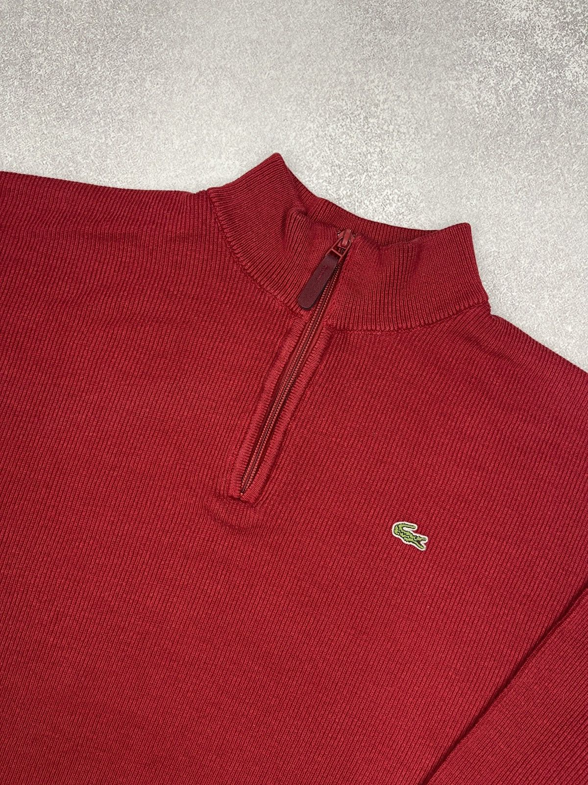 Lacoste Vintage Lacoste 1/4 Half Zip Knit Sweater Red Y2K Size L Size US L / EU 52-54 / 3 - 4 Thumbnail
