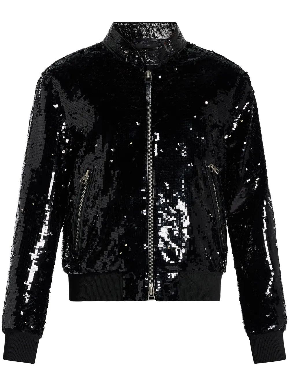 Tom Ford o1w1db10925 OBS045 Sequin-embellished Bomber Jacket in Black Size US L / EU 52-54 / 3 - 1 Thumbnail